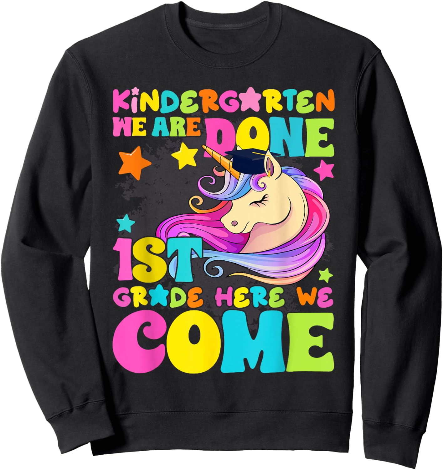 Kindergarten Graduation Magical Unicorn Girls Kids 2025 Sweatshirt - Sweatshirt | Black