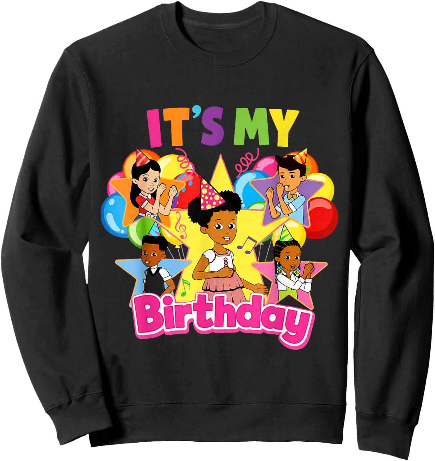 It's My Birthday Girl Gracie Pink Doll Family Decorations Sweatshirt - Sweatshirt | Black
