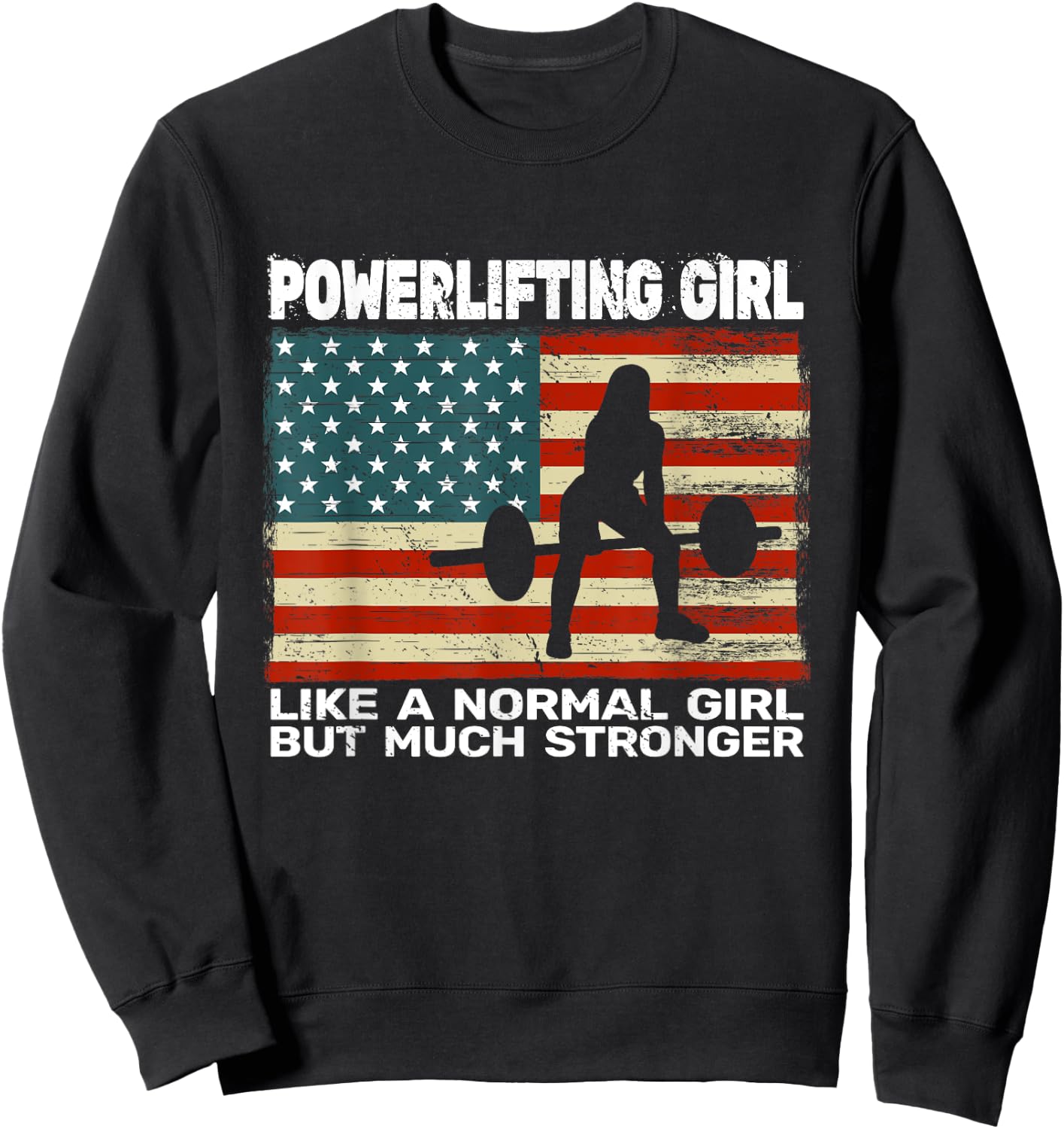 USA gym powerlifter powerlifting weightlifting Sweatshirt - Sweatshirt | Black