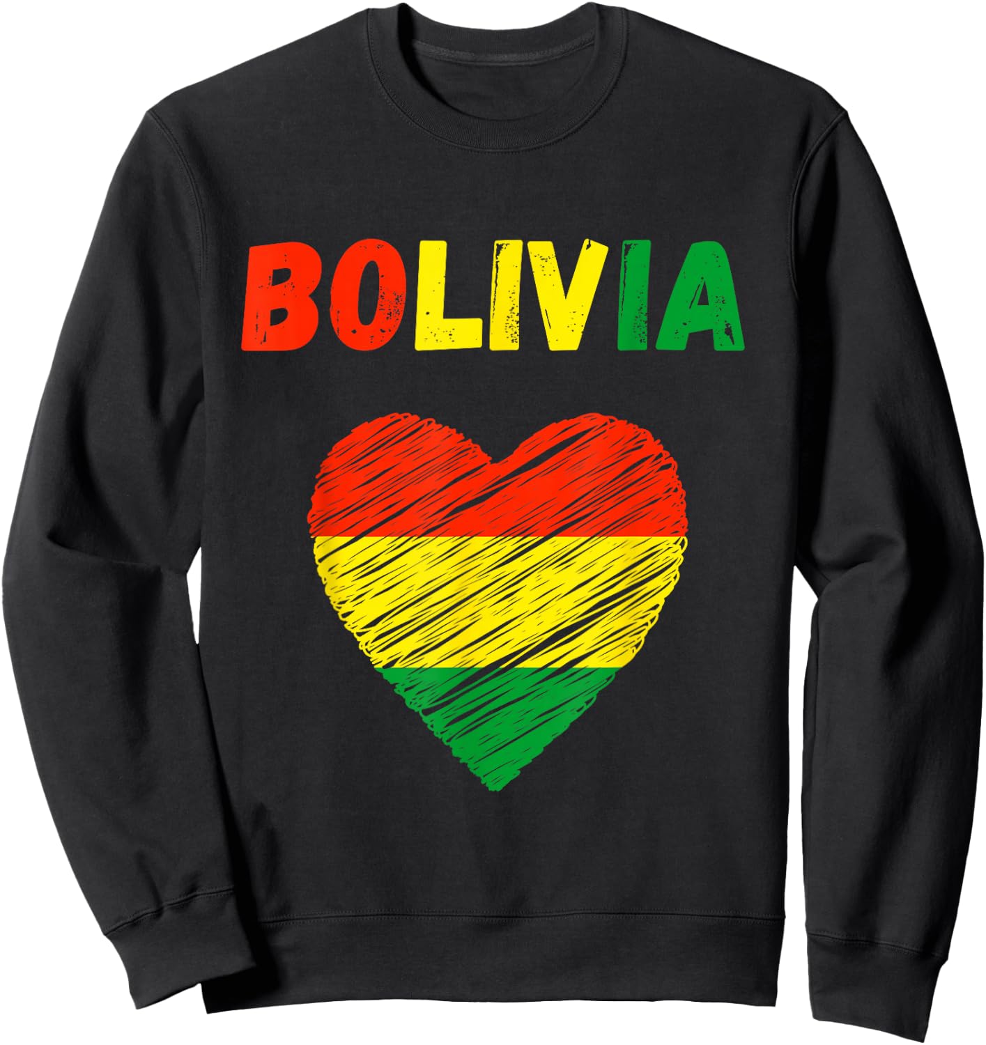 Bolivia Flag Holiday Bolivia Heart Bolivian Flag Sweatshirt - Sweatshirt | Black