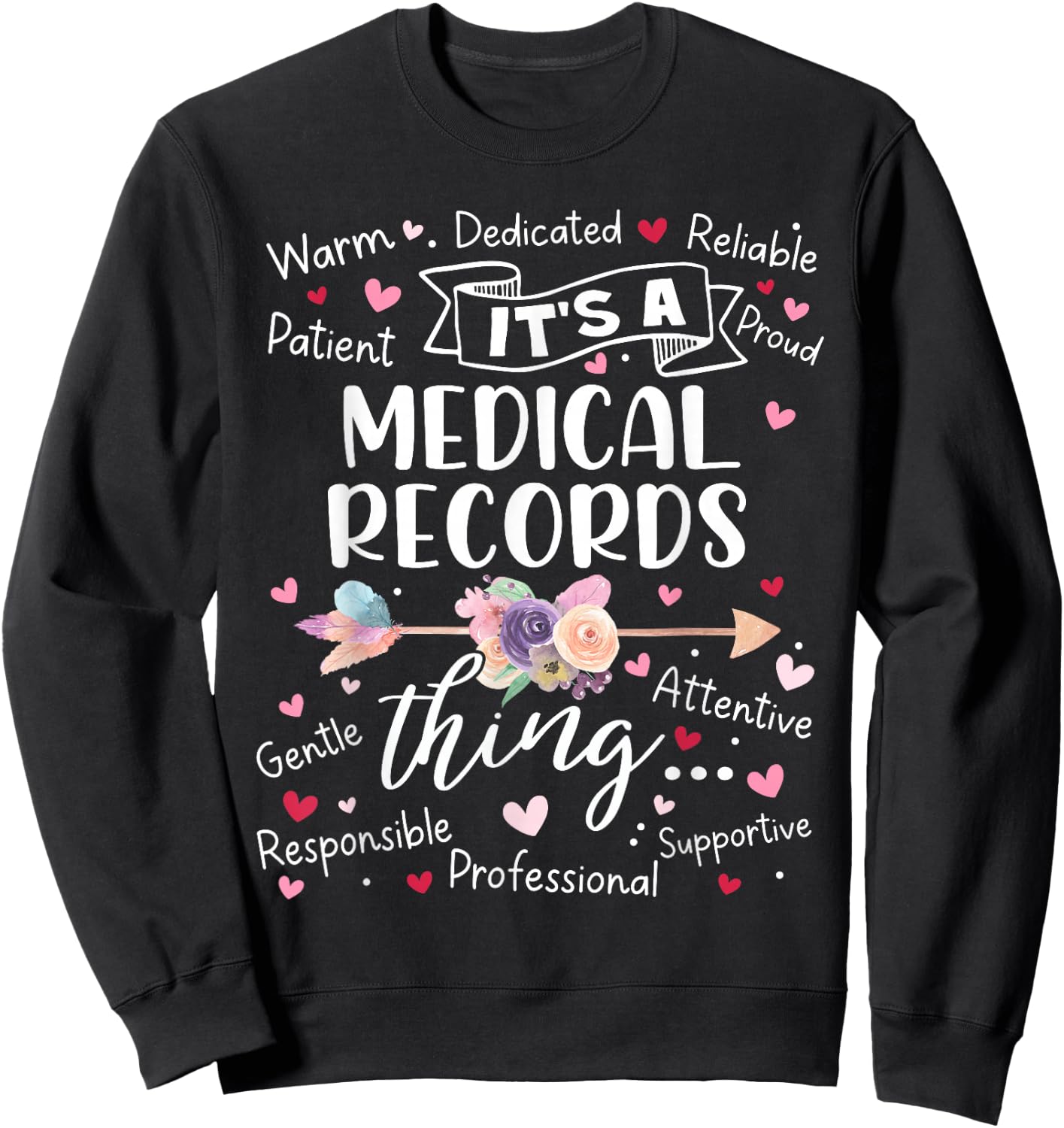 Medical Records Director Squad Team Crew Medical Clerk Women Sweatshirt - Sweatshirt | Black