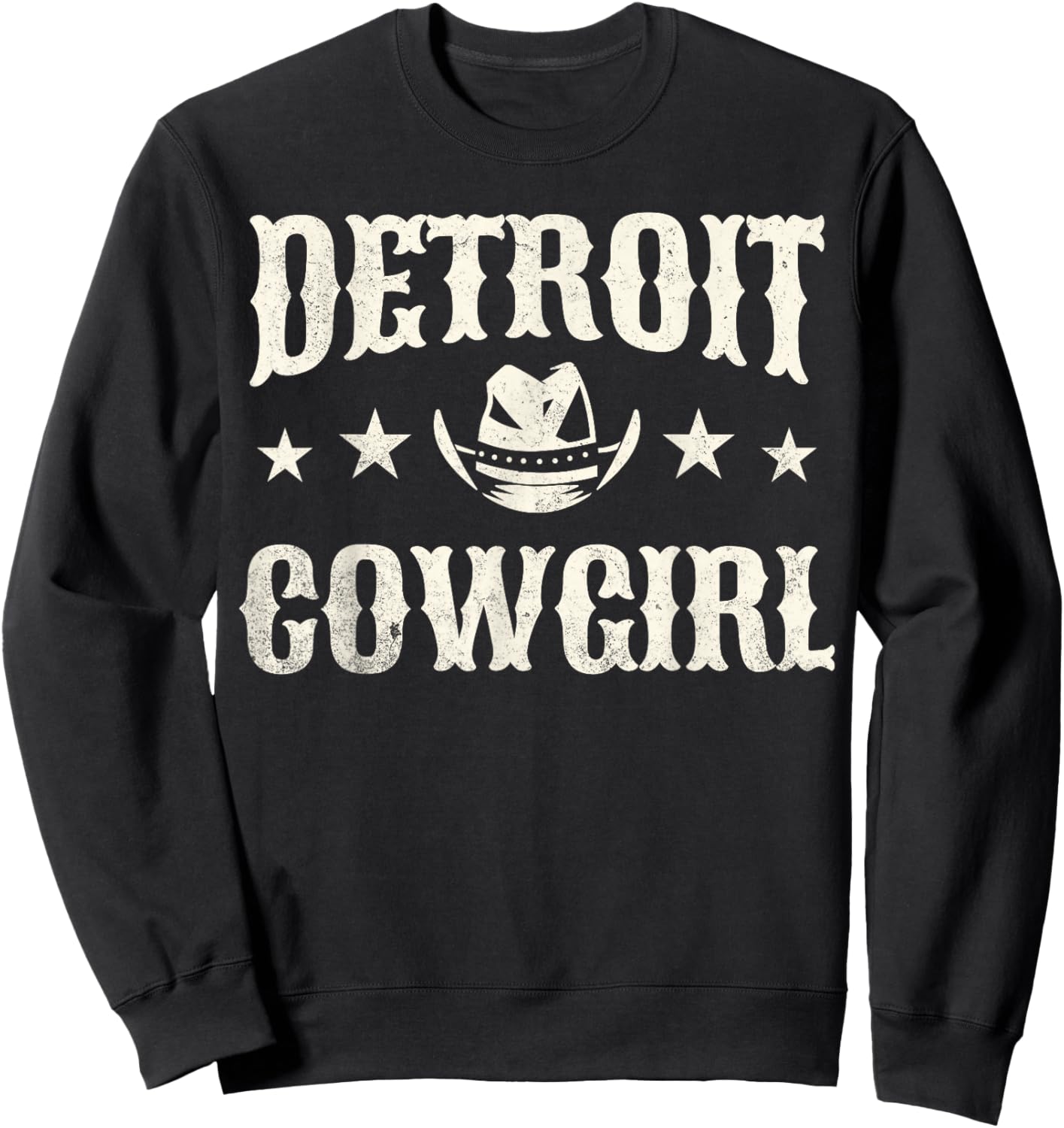 Detroit Cowboy Western Lover Country Music Sweatshirt - Sweatshirt | Black