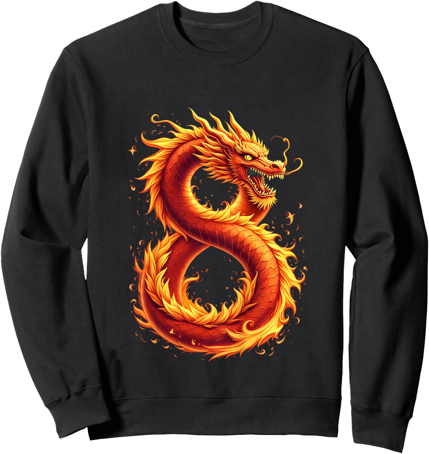 Kids Turning 8 Years Old Birthday, Boy Dragon 8th Bday Girl Sweatshirt - Sweatshirt | Black