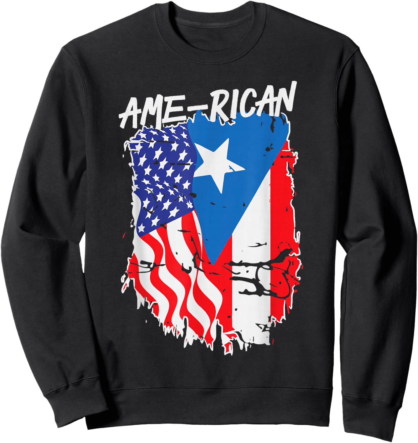 American Puerto Rican Flag Puerto Rico US America Hispanic Sweatshirt - Sweatshirt | Black