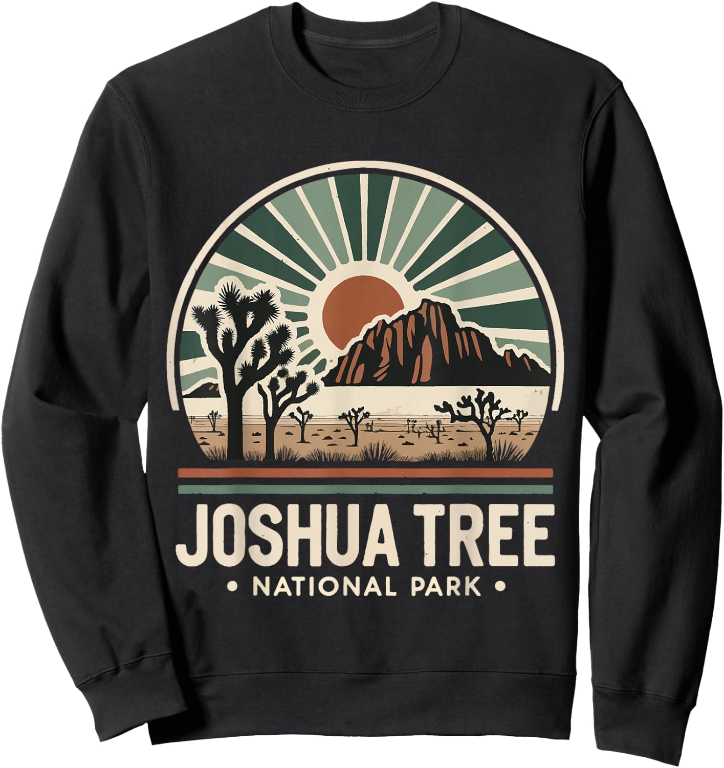 Joshua Tree National Park Retro Vintage Hike Camping Outdoor Sweatshirt - Sweatshirt | Black