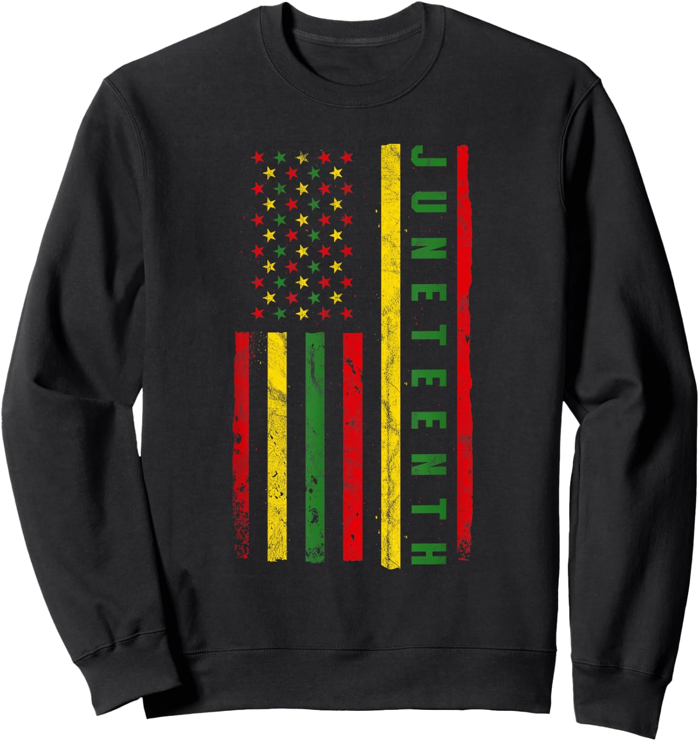 Juneteenth American Flag Emancipation Melanin Black Sweatshirt - Sweatshirt | Black