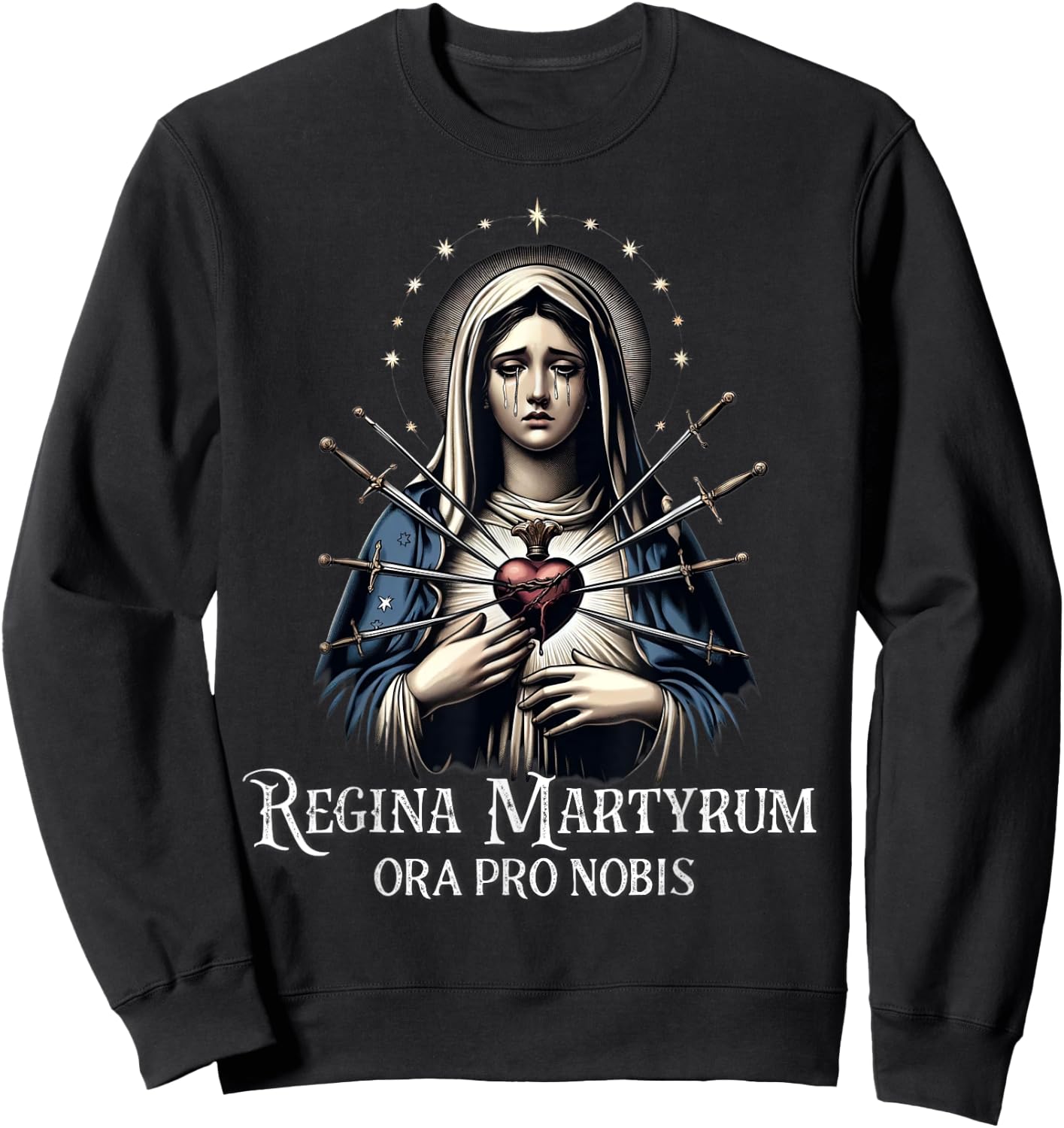 Mater Dolorosa Our Lady of Sorrows Virgin Mary Catholic Sweatshirt - Sweatshirt | Black