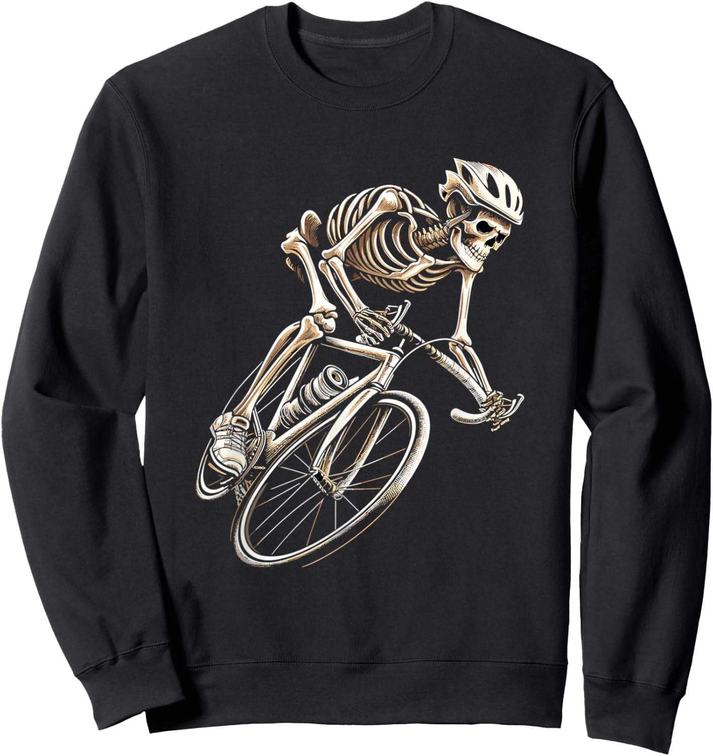 Skeleton Cycling Bike Halloween Bicycle Biking Sweatshirt - Sweatshirt | Black