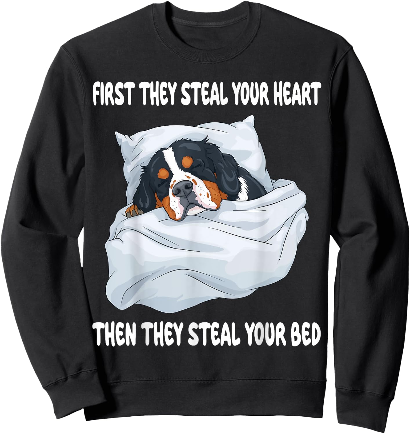 Greater Swiss Mountain Dog Sleeping Pajamas Nightgown Sweatshirt - Sweatshirt | Black