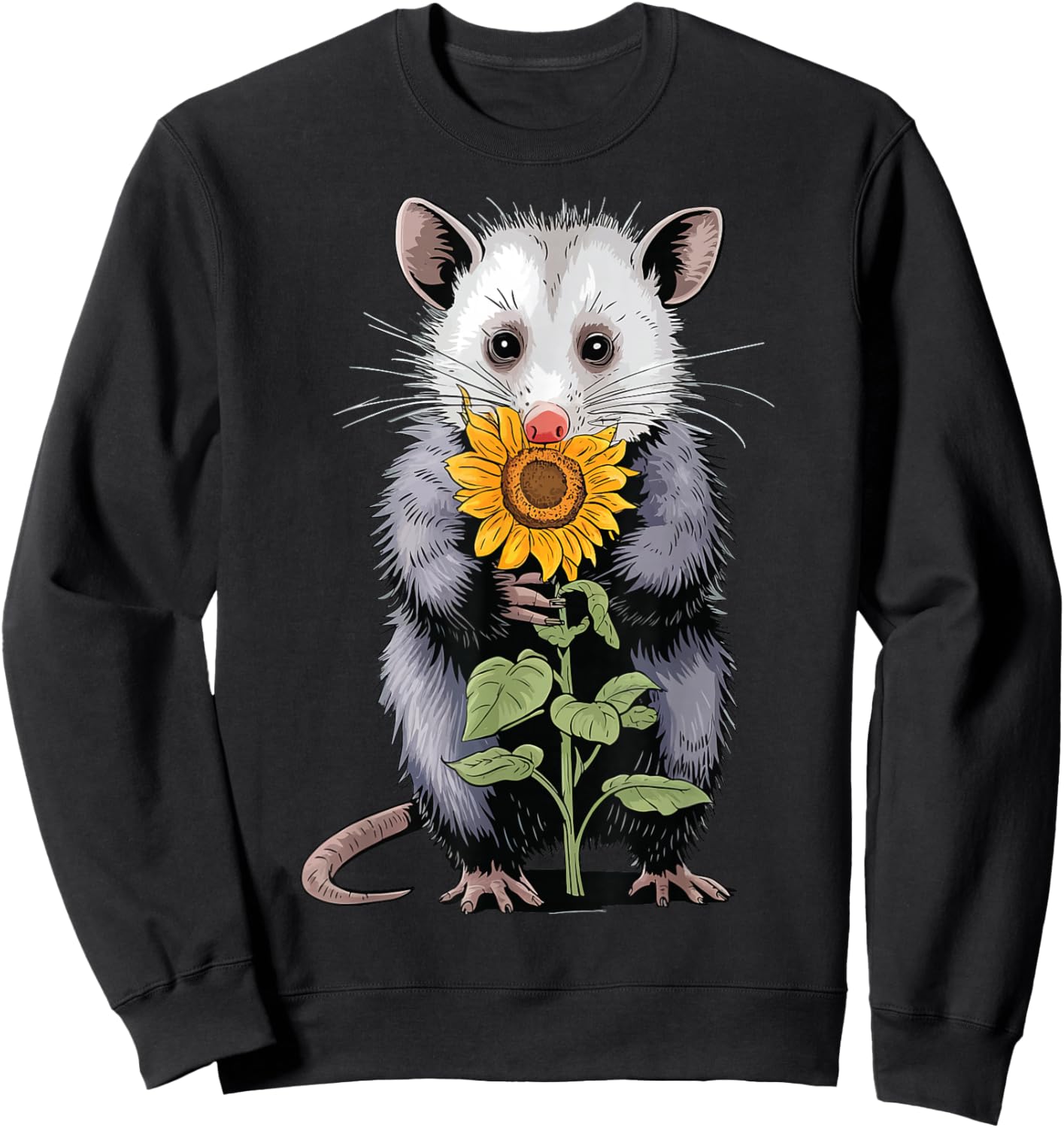 Opossum Sunflower Sweatshirt - Sweatshirt | Black