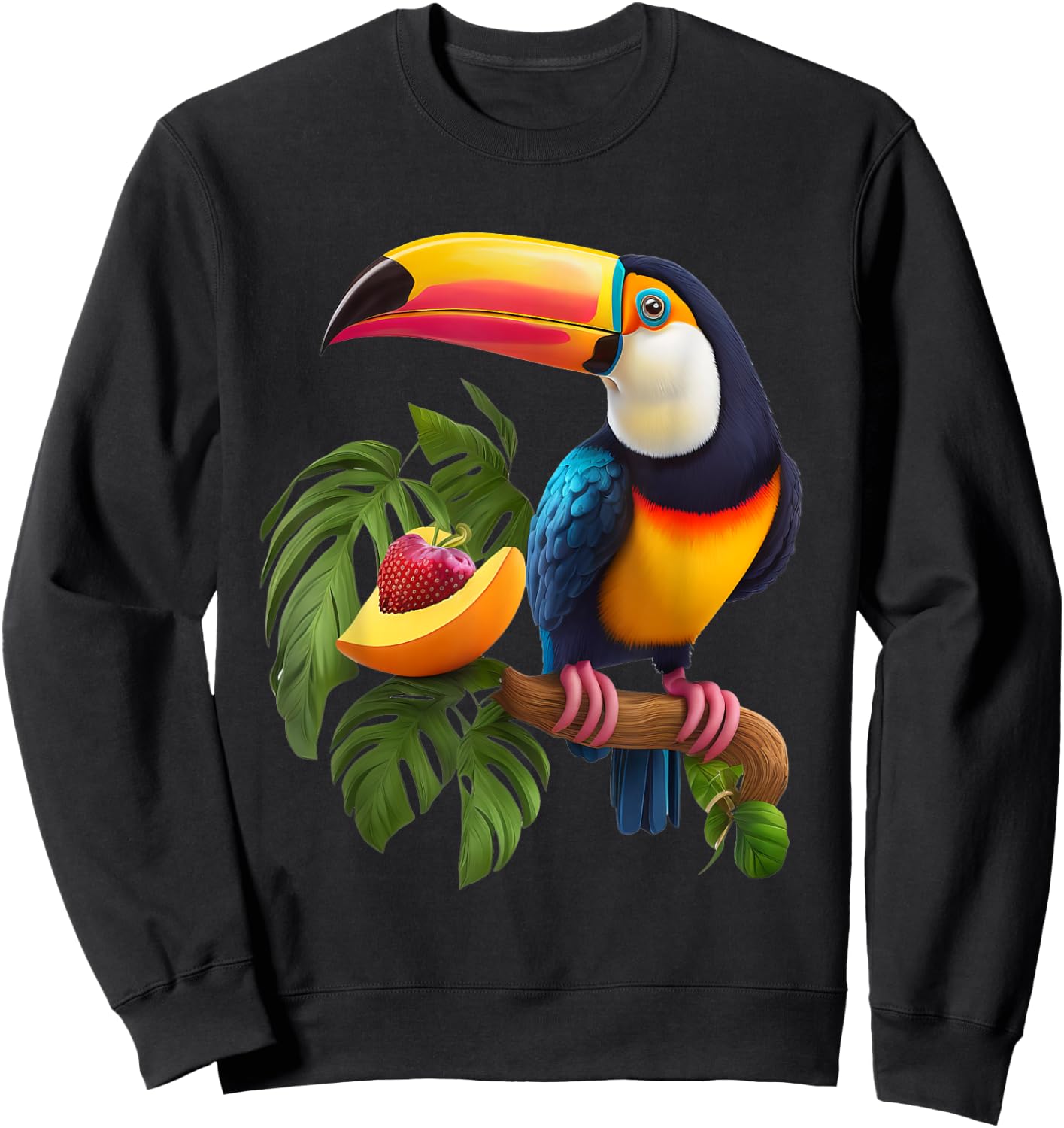 Colorful Toucan For Bird Lovers On A Branch In The Wild Sweatshirt - Sweatshirt | Black