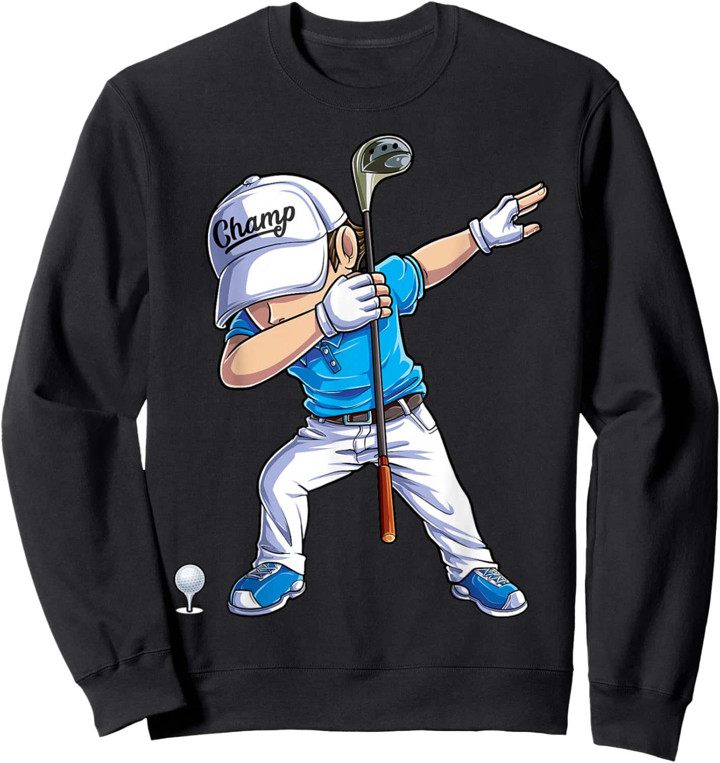 Dabbing Golf Player Golfer Golfing Funny Kids Boys Dab Dance Sweatshirt - Sweatshirt | Black