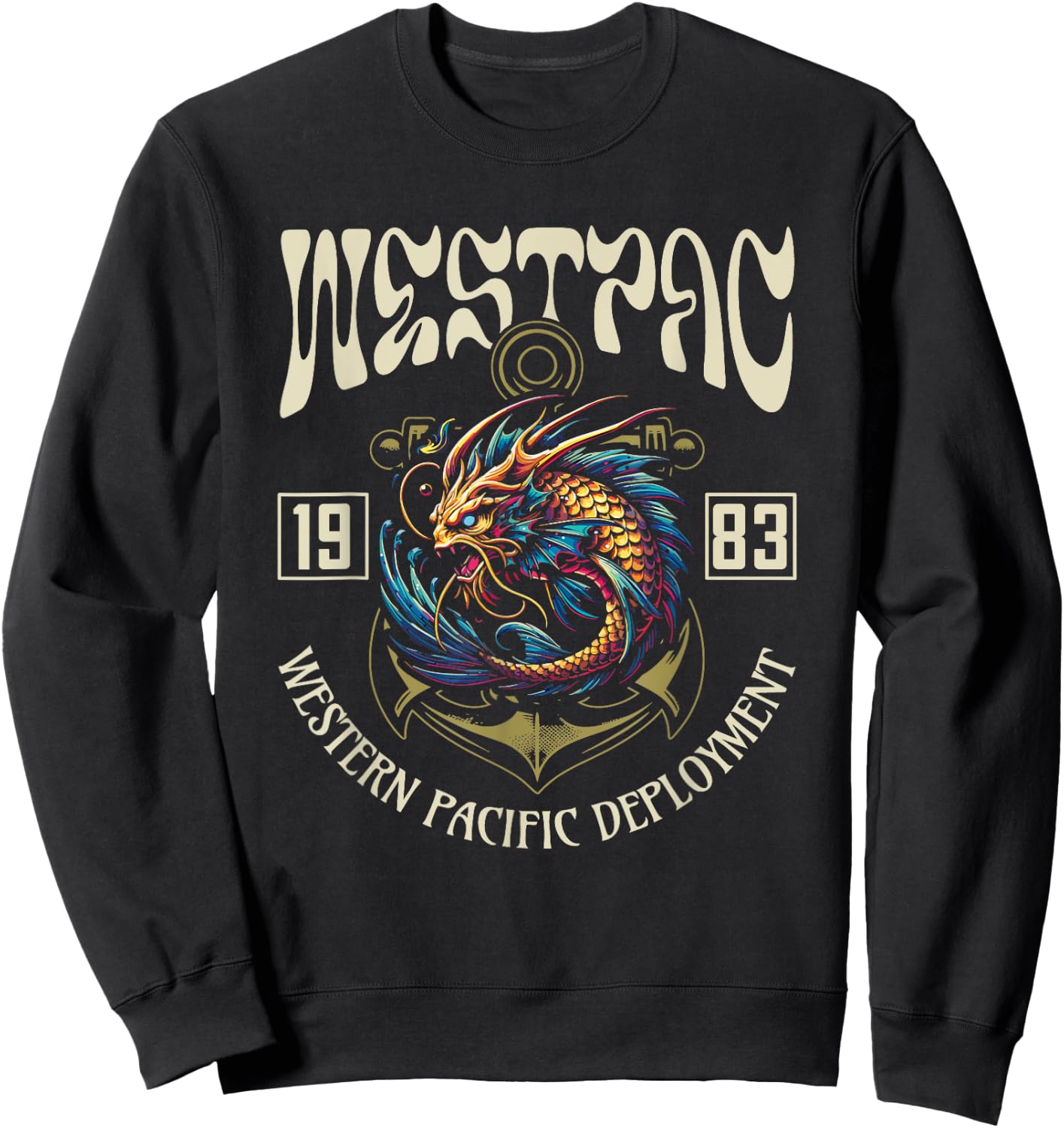 Westpac 1983 for Western Pacific Deployment 1983 Sailor Sweatshirt - Sweatshirt | Black