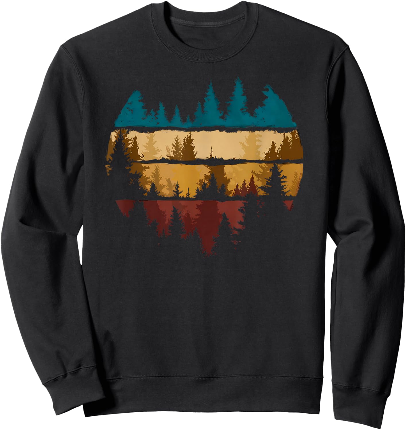 Trees Nature Mountains Adventure Outdoor Wildlife Forest Sweatshirt - Sweatshirt | Black