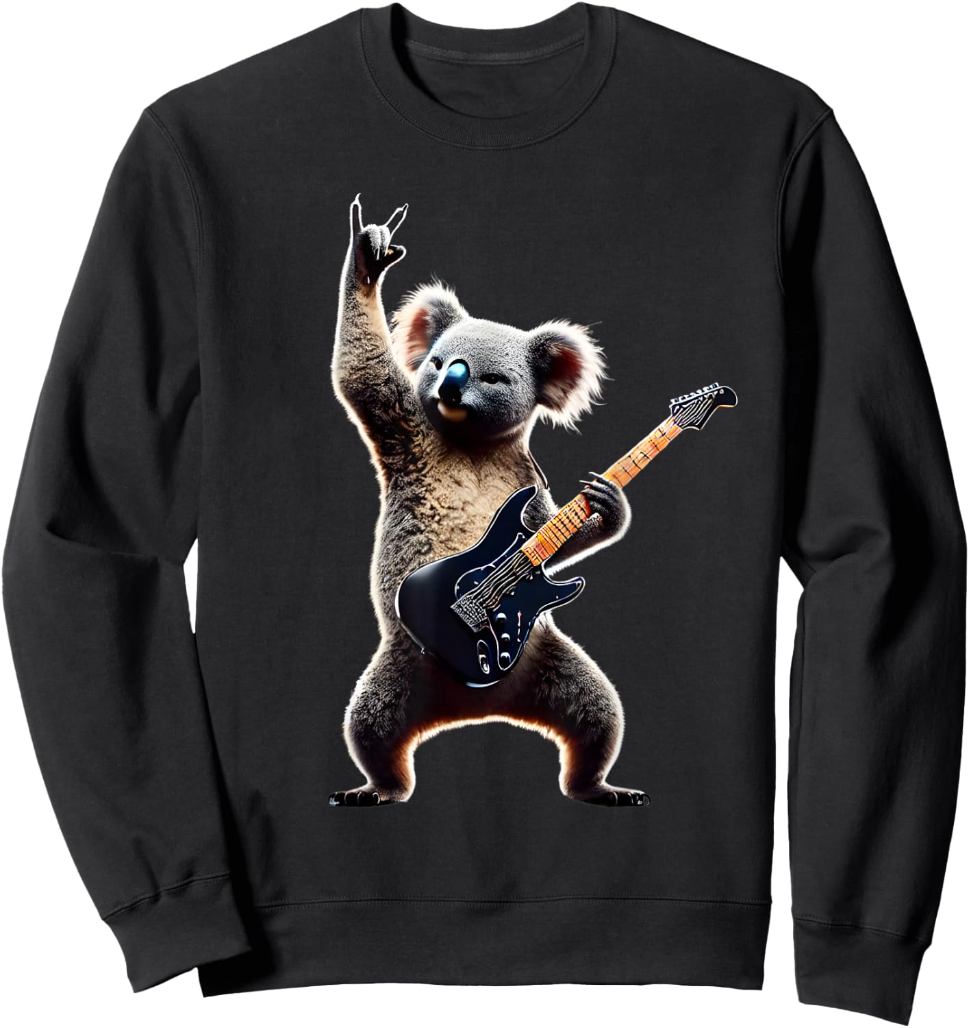 Rock Koala With Electric Guitar Music Koalas Sweatshirt - Sweatshirt | Black