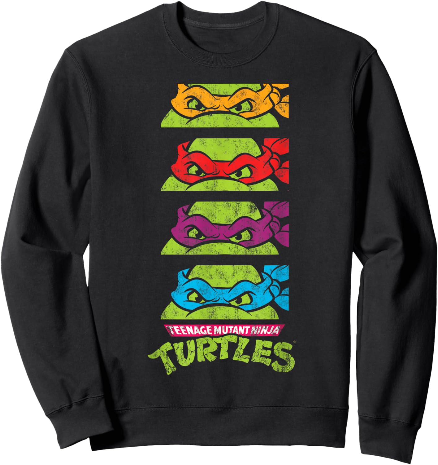 Teenage Mutant Ninja Turtles Paneled Faces Sweatshirt - Sweatshirt | Black