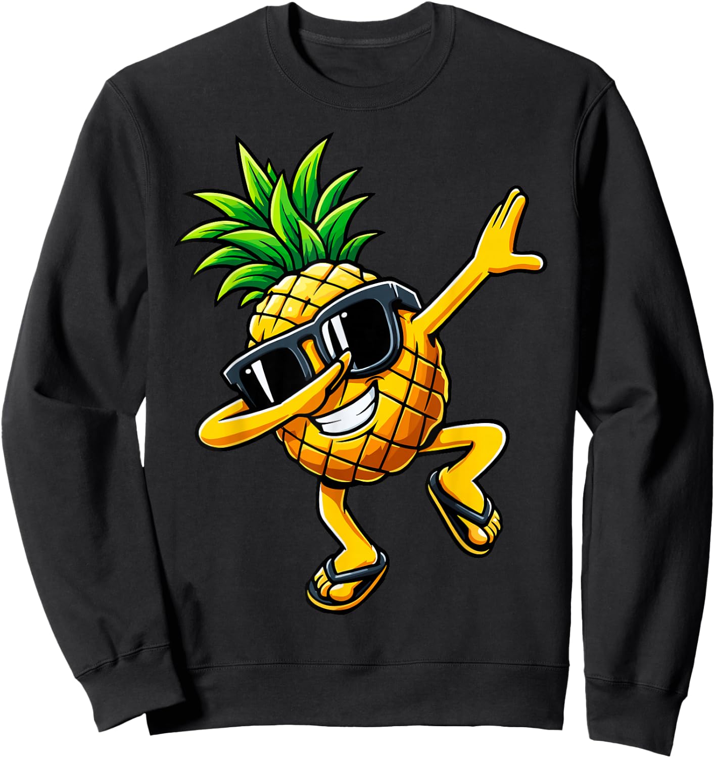 Dabbing Pineapple Sunglasses Hawaiian Aloha Beaches Hawaii Sweatshirt - Sweatshirt | Black