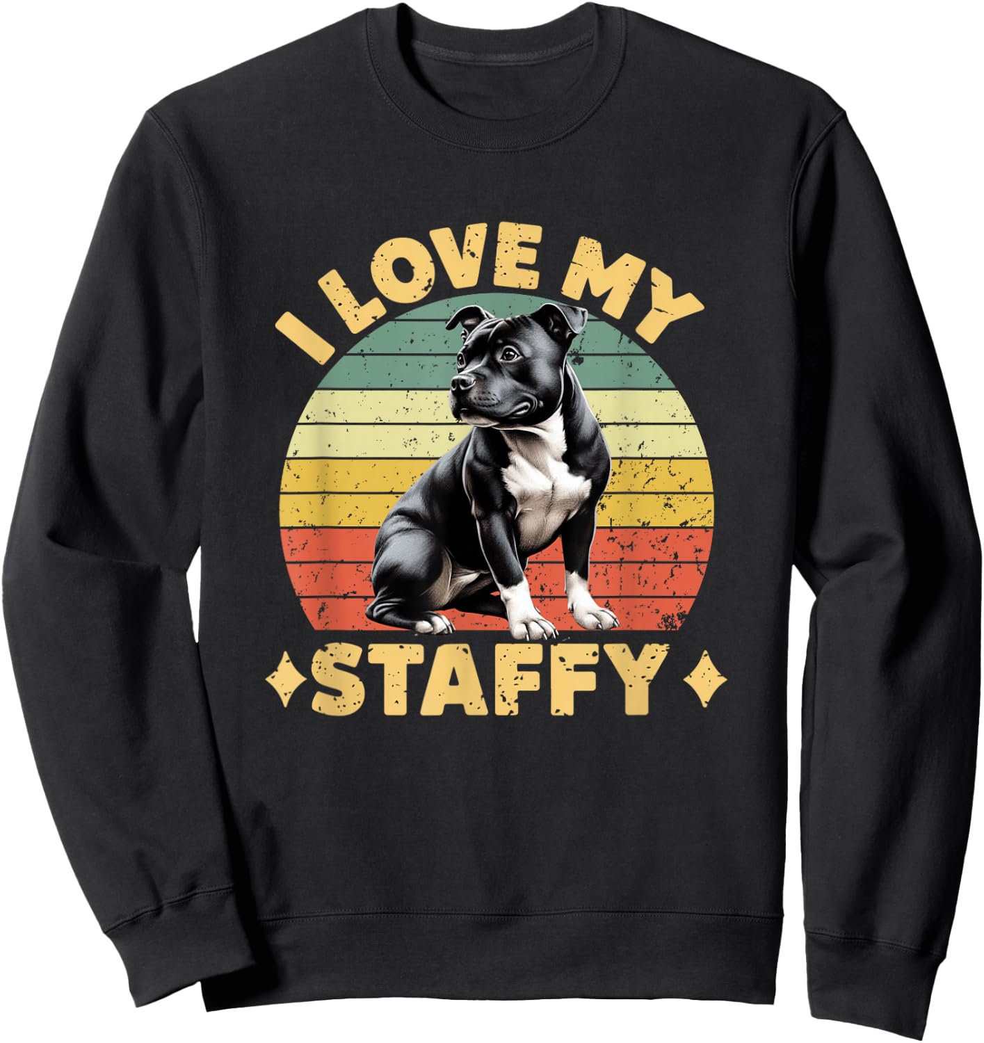 I Love My Staffy Dog Black Staffordshire Bull Terrier Owner Sweatshirt - Sweatshirt | Black
