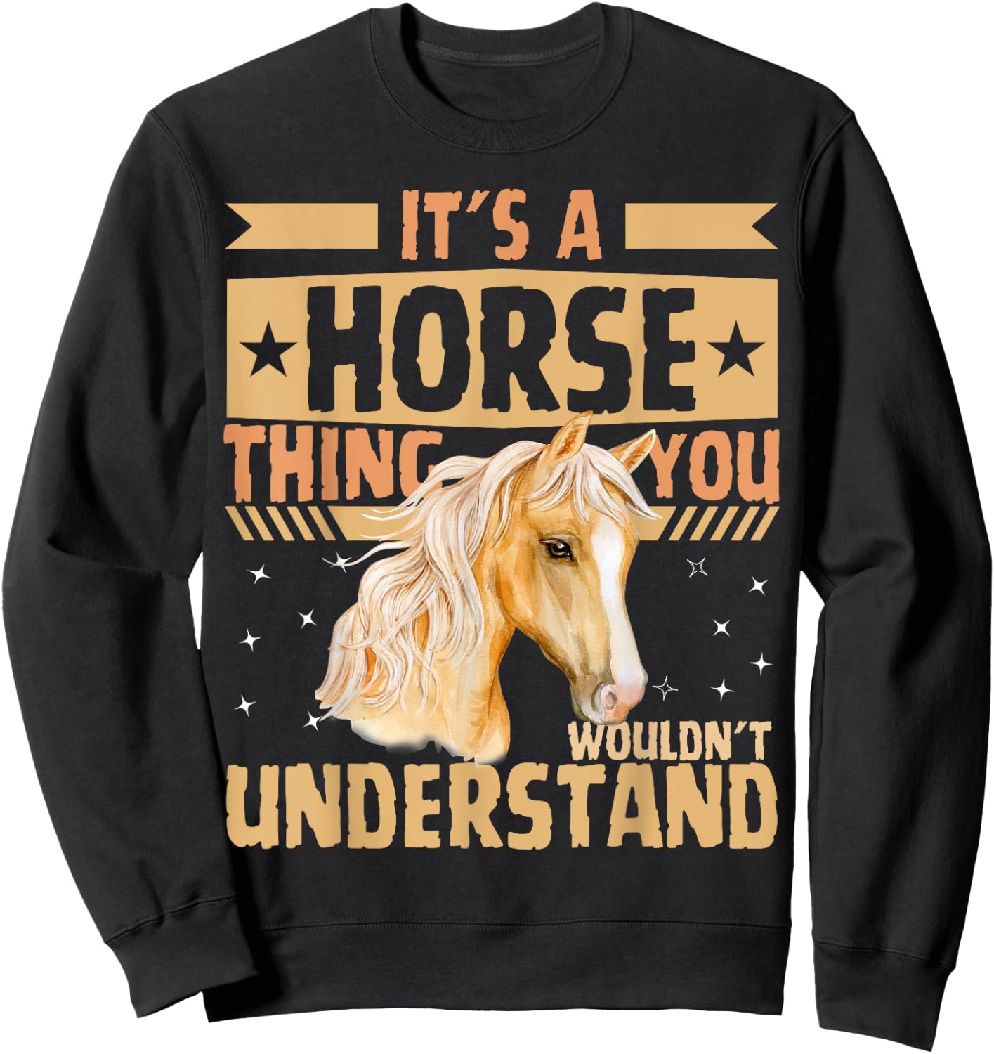 Cute Horse Girl Sweatshirt - Sweatshirt | Black