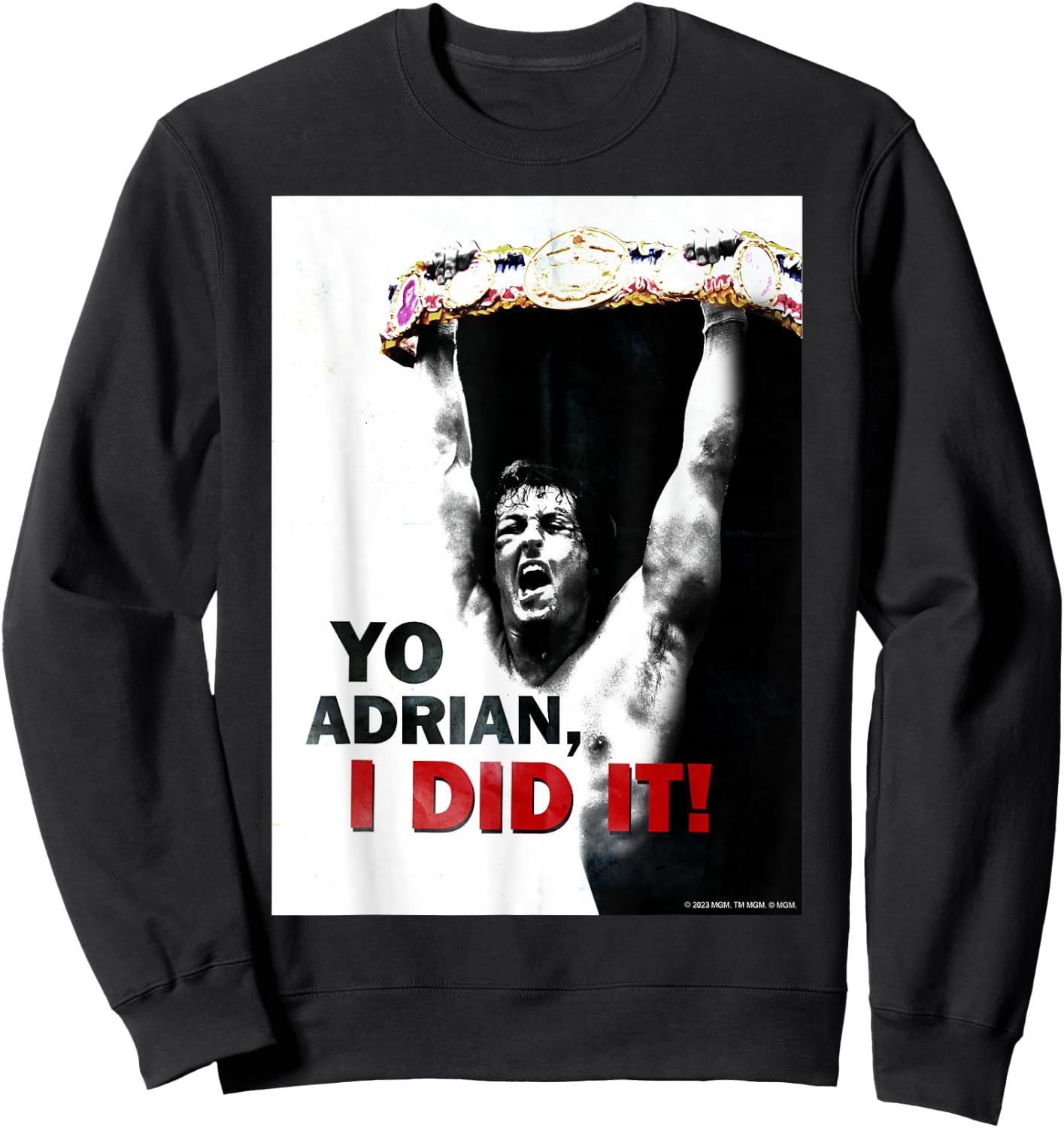 Rocky -Adults , Black, Small, Short Sleeve, Classic Fit, Cotton, Polyester Sweatshirt - Sweatshirt | Black