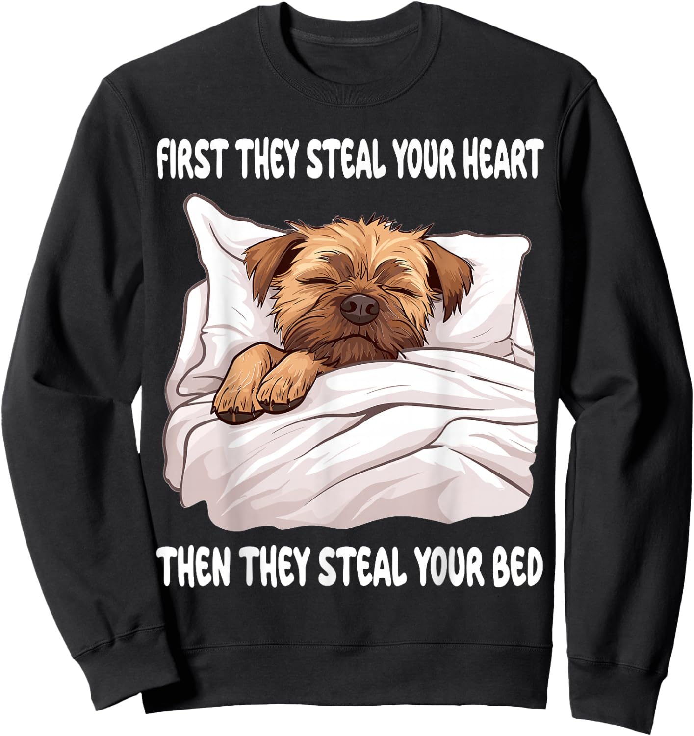 Border Terrier Sleeping Pajamas Nightgown Sweatshirt - Sweatshirt | Black