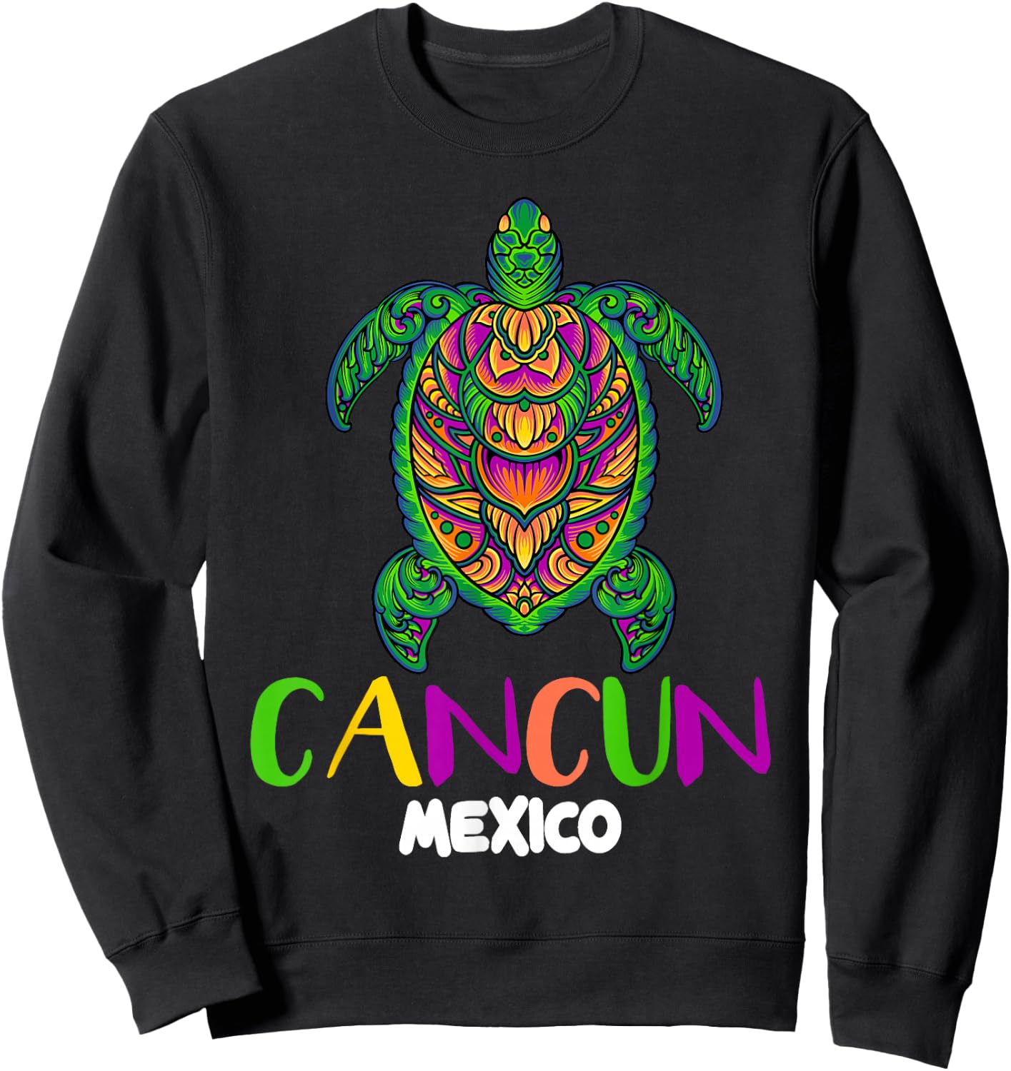 Cancun Mexico Sea Turtle Family Matching Sweatshirt - Sweatshirt | Black