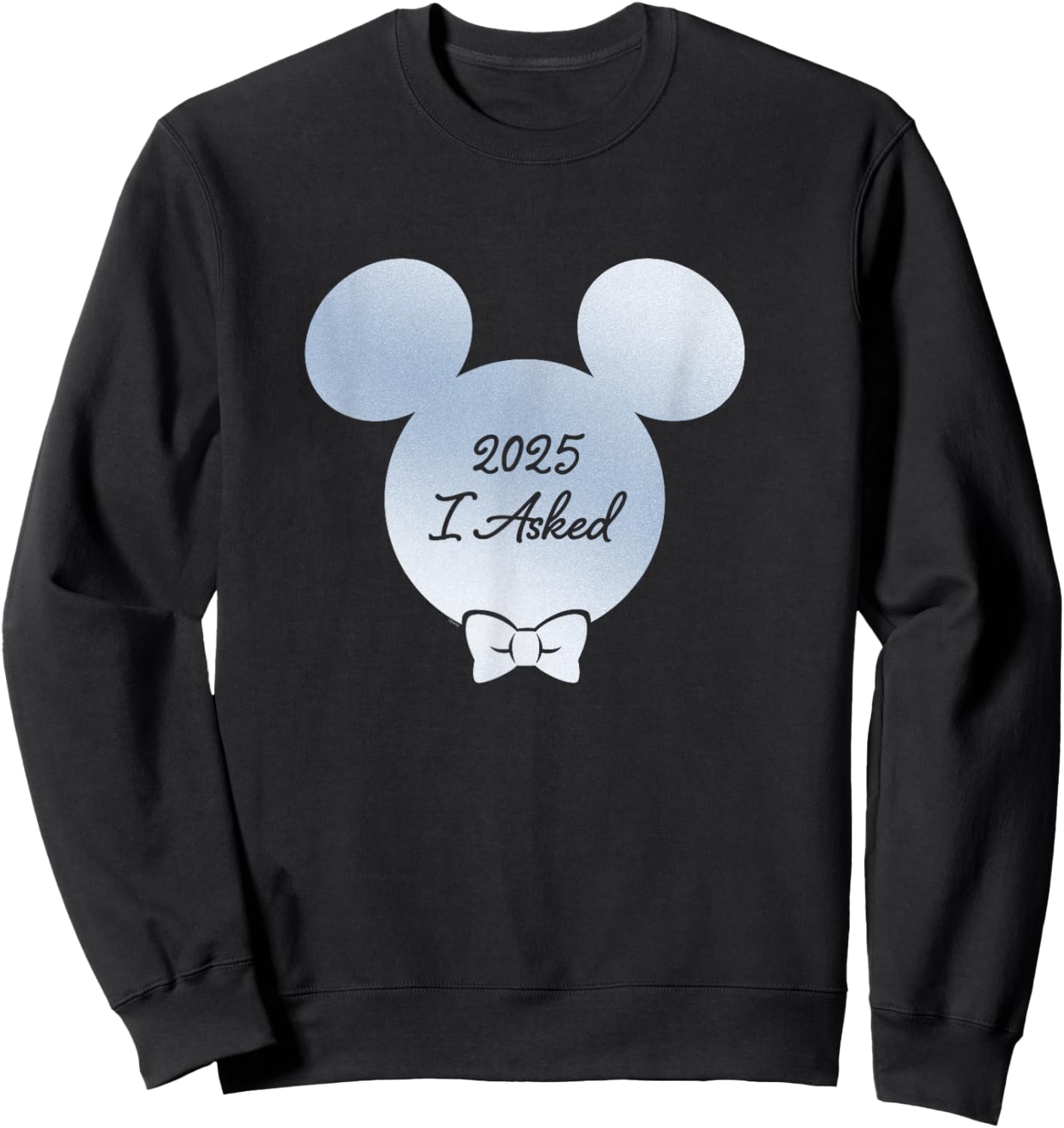 Disney I Asked Proposal Engagement Bow Tie Groom Mickey ’25 Sweatshirt - Sweatshirt | Black