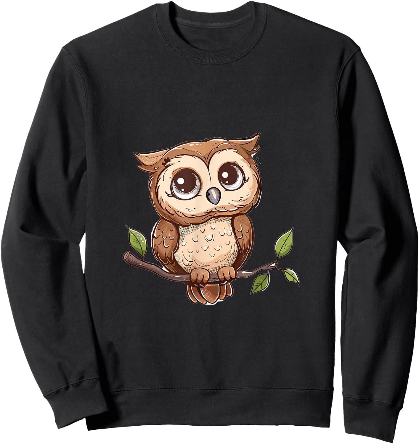 Owl Lover Graphic Sweatshirt - Sweatshirt | Black