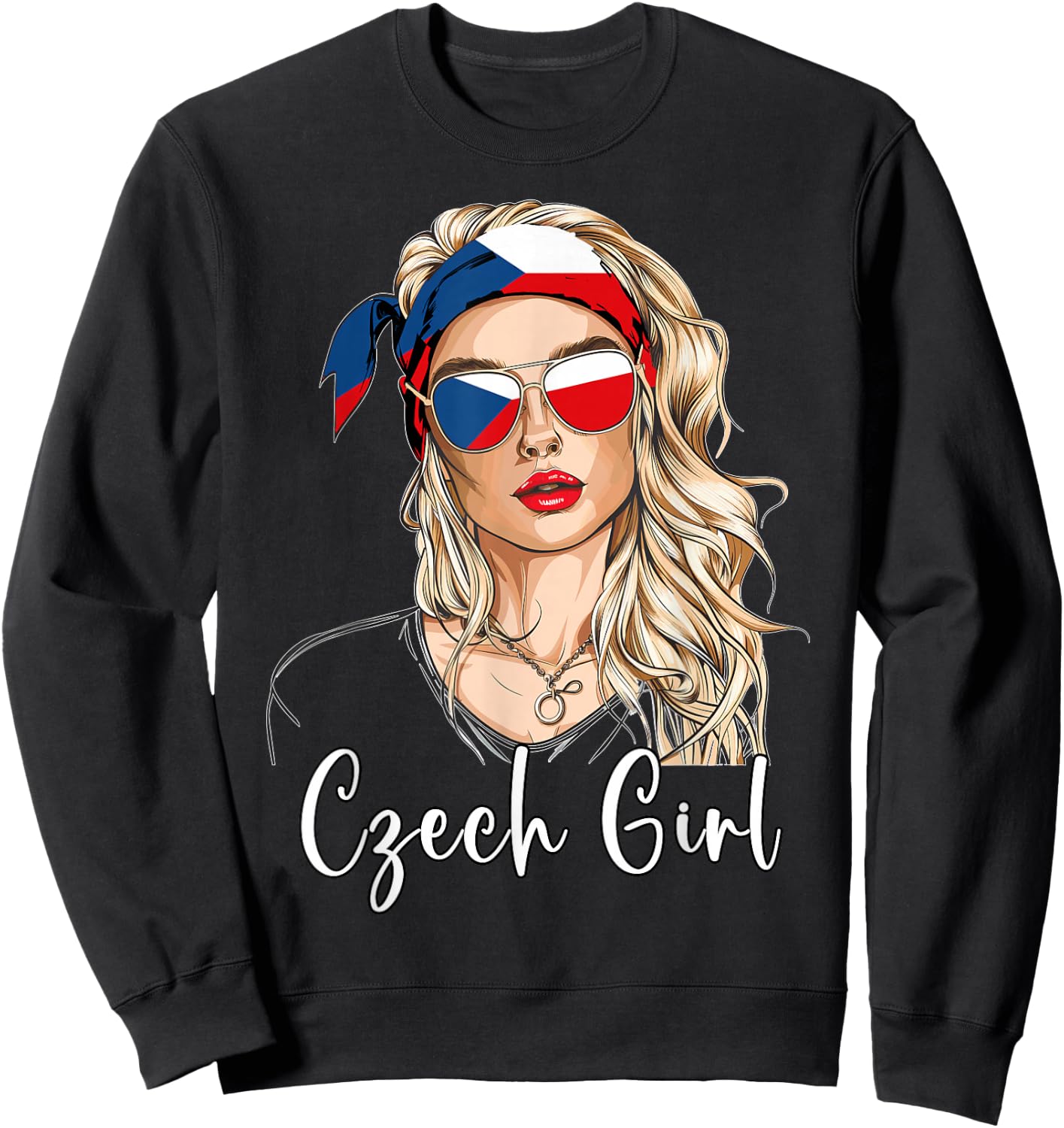 Czech Flag Outfit for Woman Products Girl Czechia Sweatshirt - Sweatshirt | Black