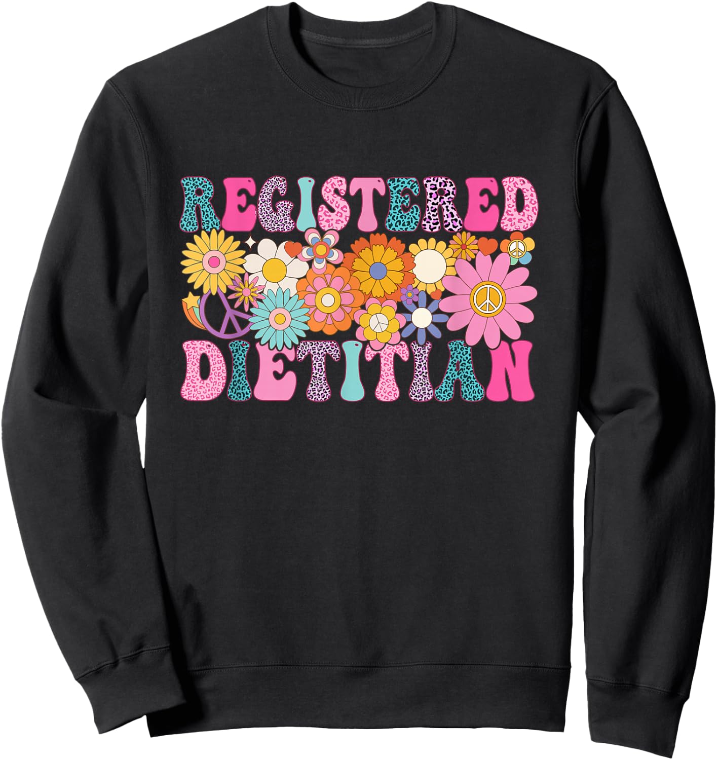 Registered Dietitian Week Groovy Appreciation Day Sweatshirt - Sweatshirt | Black
