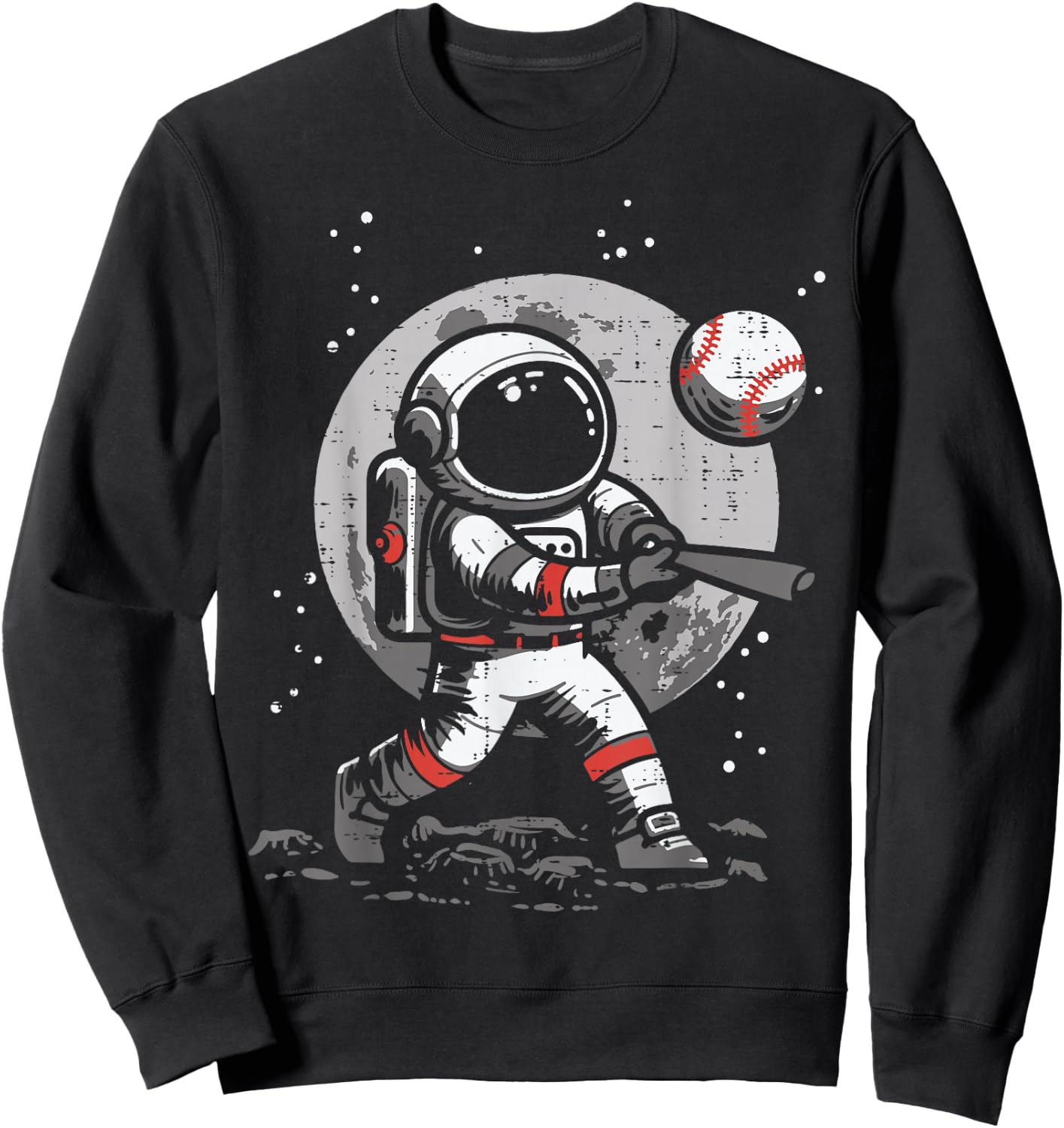 Astronaut Baseball Player Space Sports Boys Kids Youth Men Sweatshirt - Sweatshirt | Black