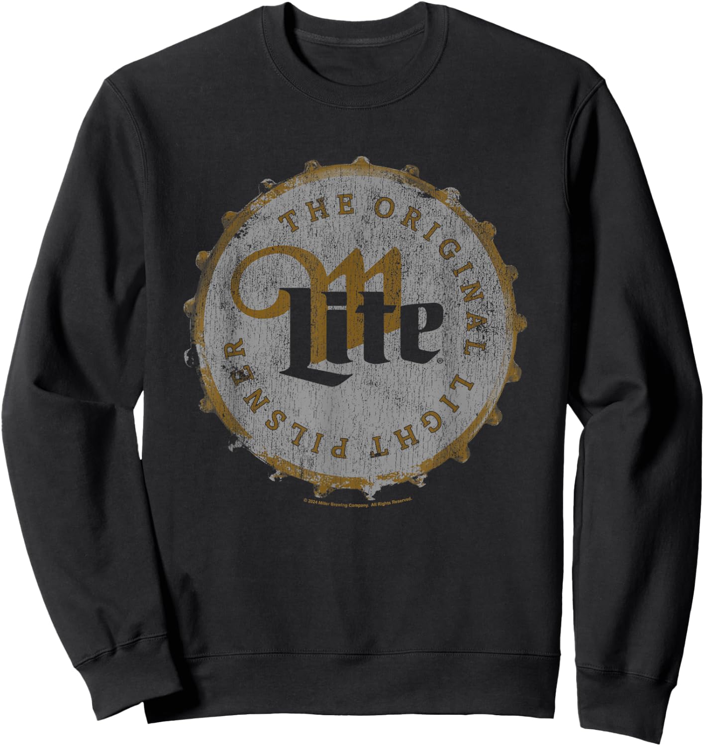Miller Lite The Original Light Pilsner Bottle Cap Vintage Sweatshirt - Sweatshirt | Black