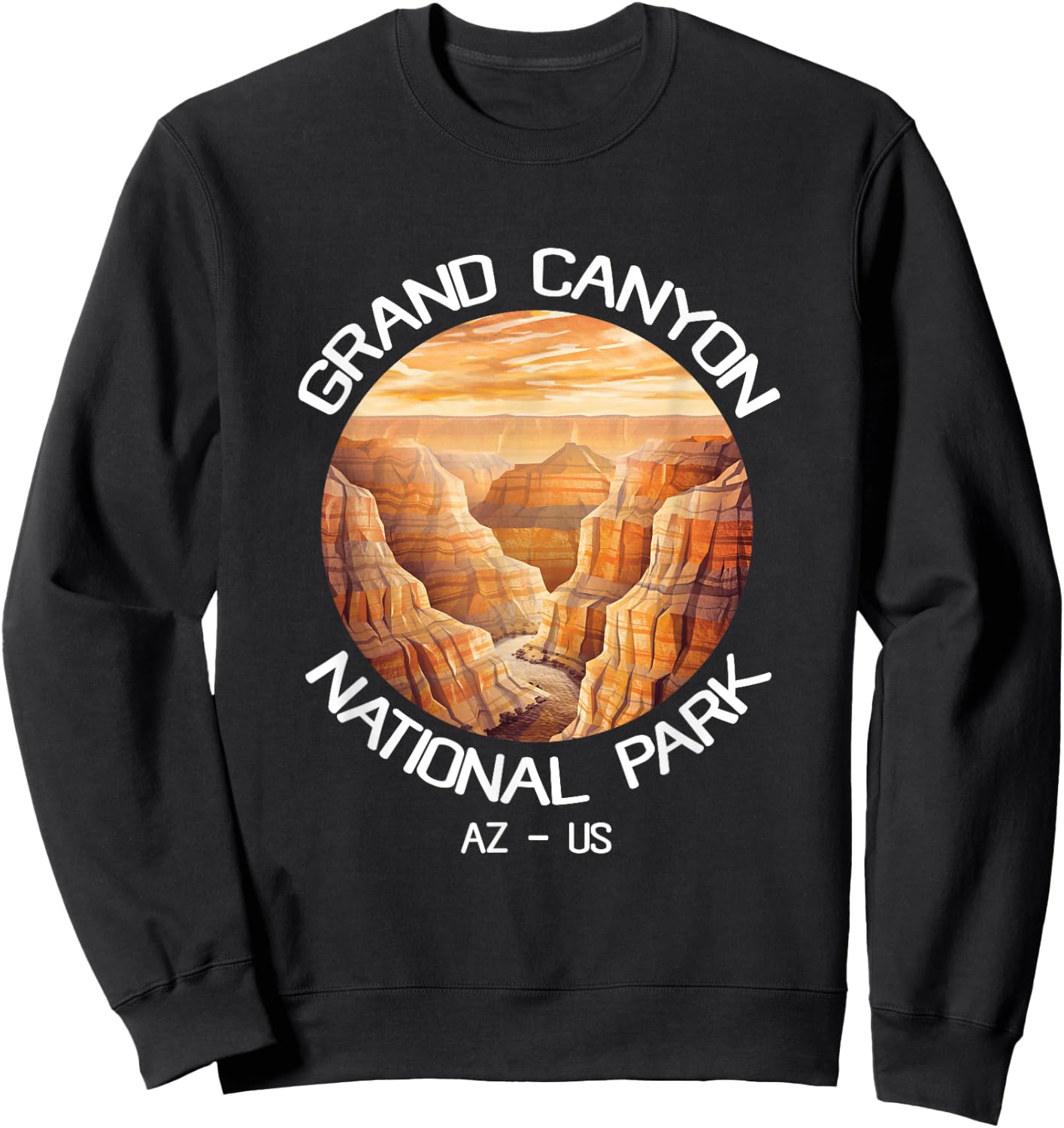 Arizona US National Park Travel Hiking Grand Canyon Sweatshirt - Sweatshirt | Black