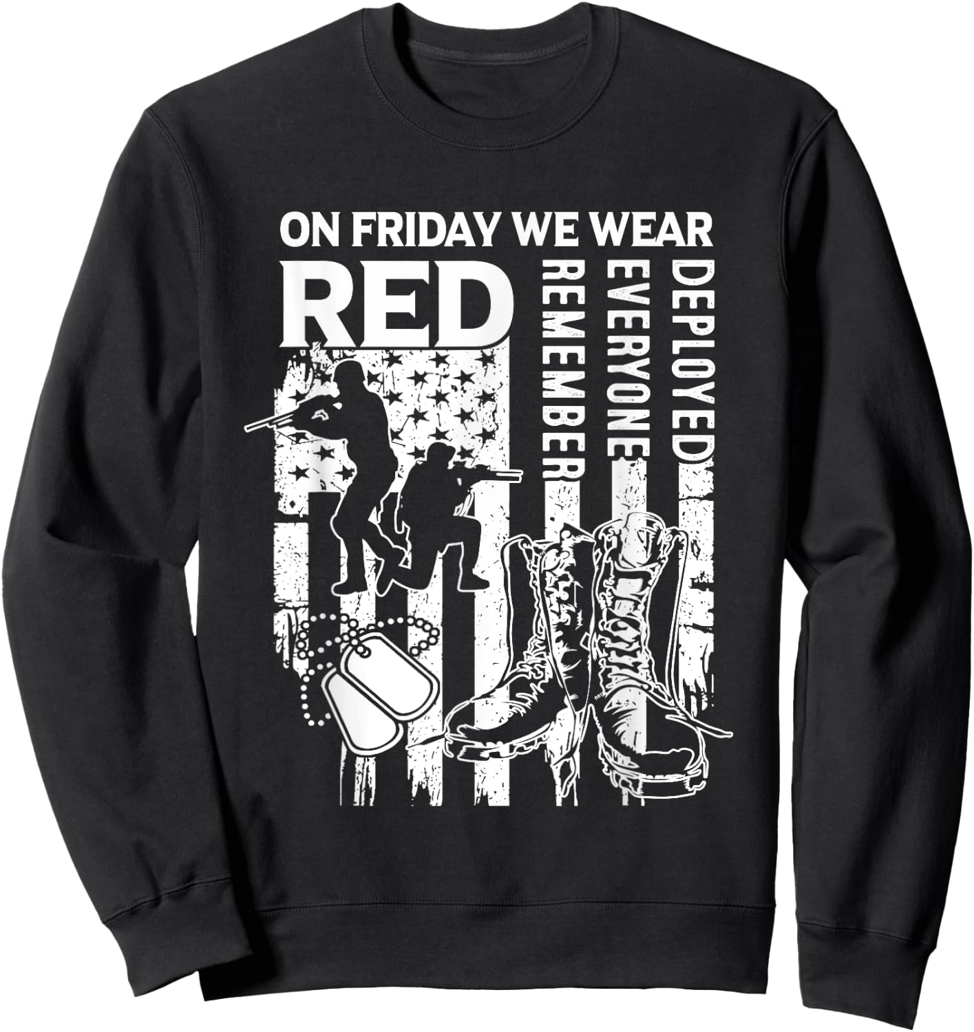 Red Friday Military Shirt On Friday We Wear Red Veteran Sweatshirt - Sweatshirt | Black