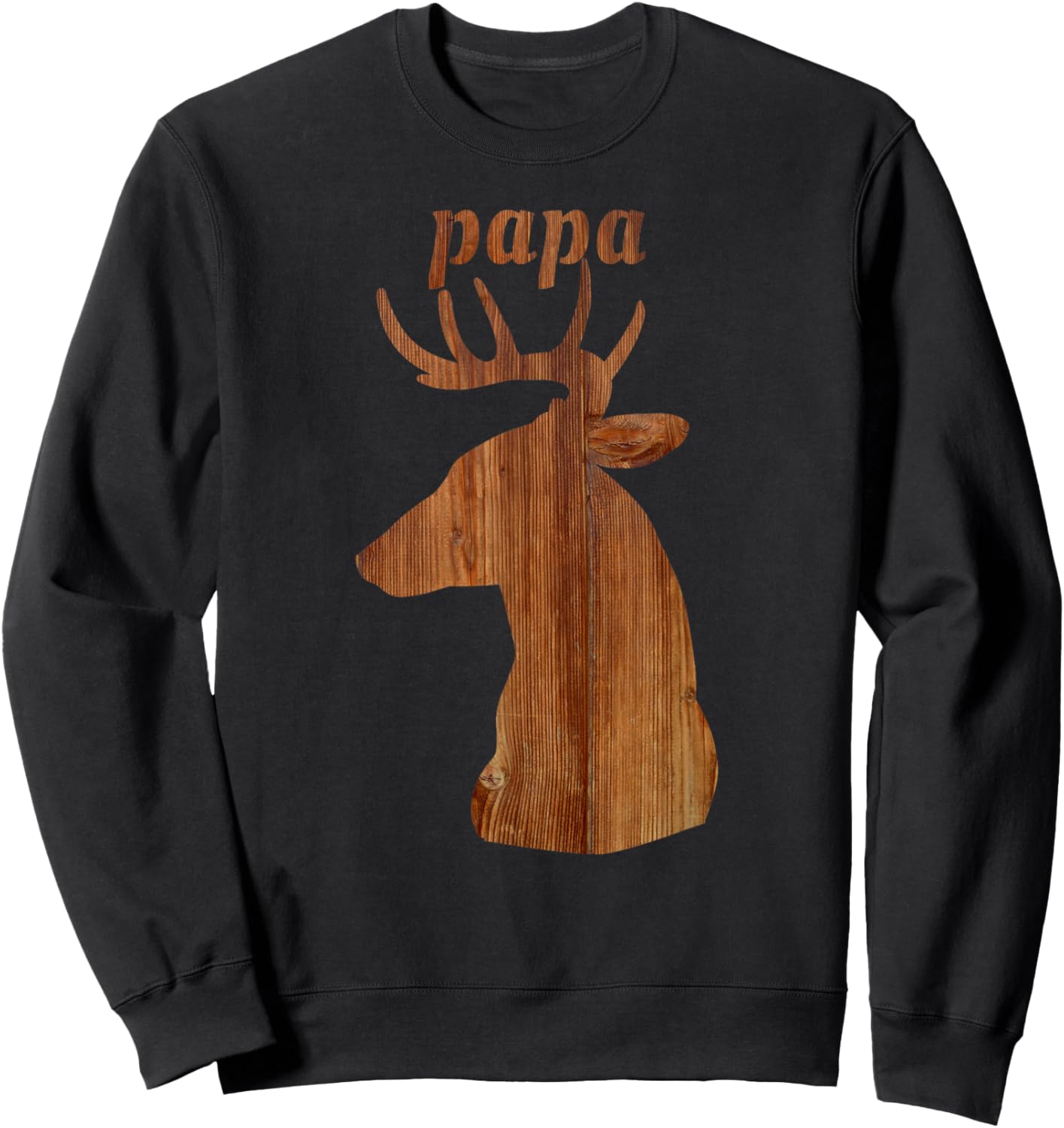 Papa Deer Elk Buck Hunting Season Sweatshirt - Sweatshirt | Black