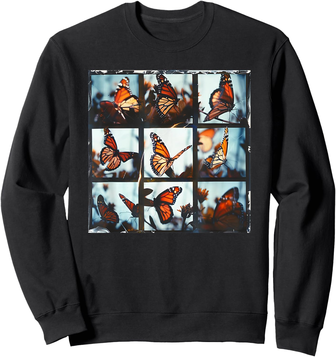 Monarch Butterfly Photoshoot Beautiful Summer Butterfly Men Women Kids Sweatshirt - Sweatshirt | Black