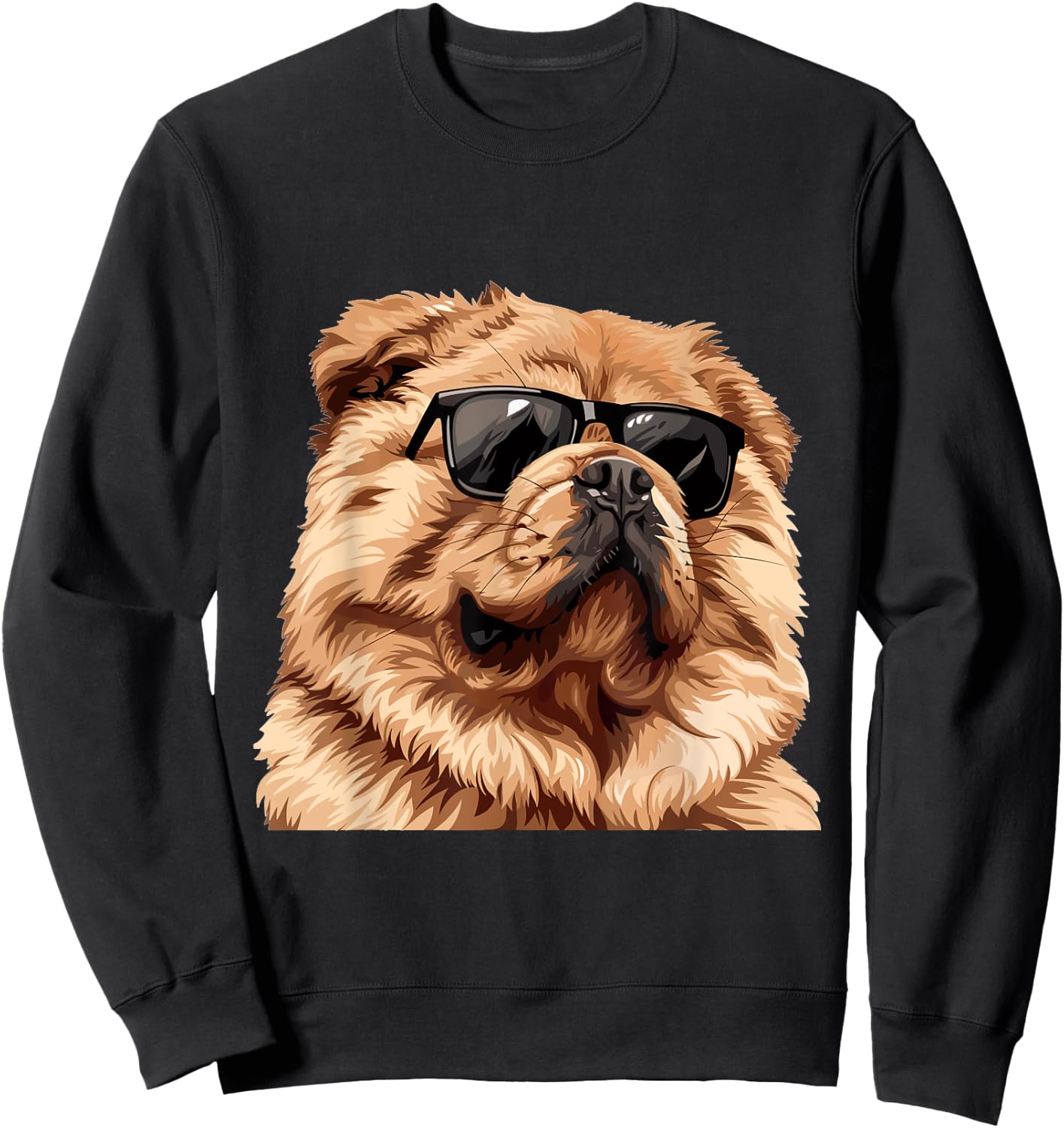 Chow Chow Sunglasses Dog Breed Graphic Sweatshirt - Sweatshirt | Black