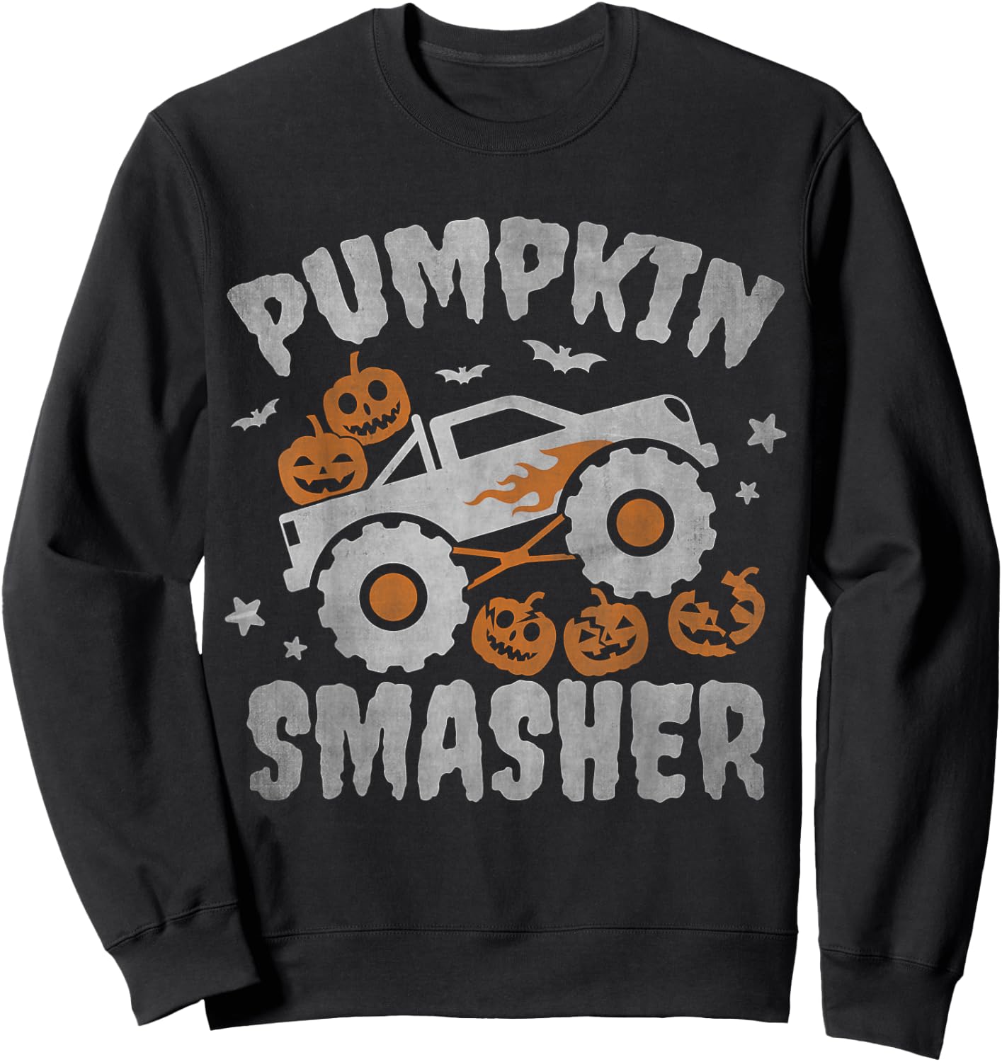 pumpkin smasher toddler Halloween for Monster Truck Lover Sweatshirt - Sweatshirt | Black