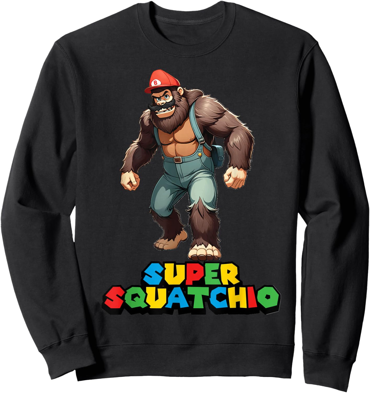 cute sasquatch Bigfoot Gamer Gaming kids boys girls toddler Sweatshirt - Sweatshirt | Black