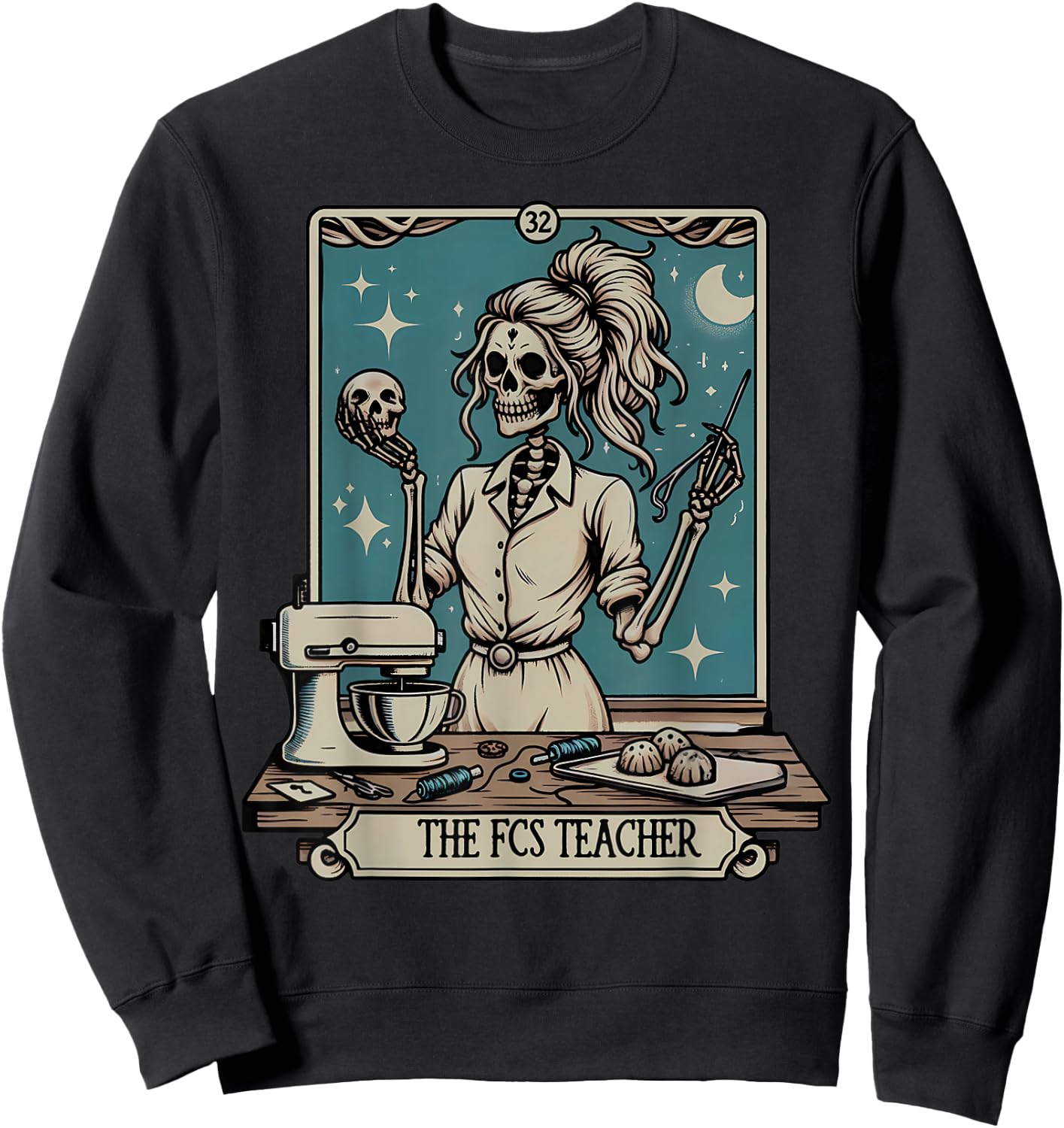 FCS Teacher Skeleton Halloween Family and Consumer Science Sweatshirt - Sweatshirt | Black