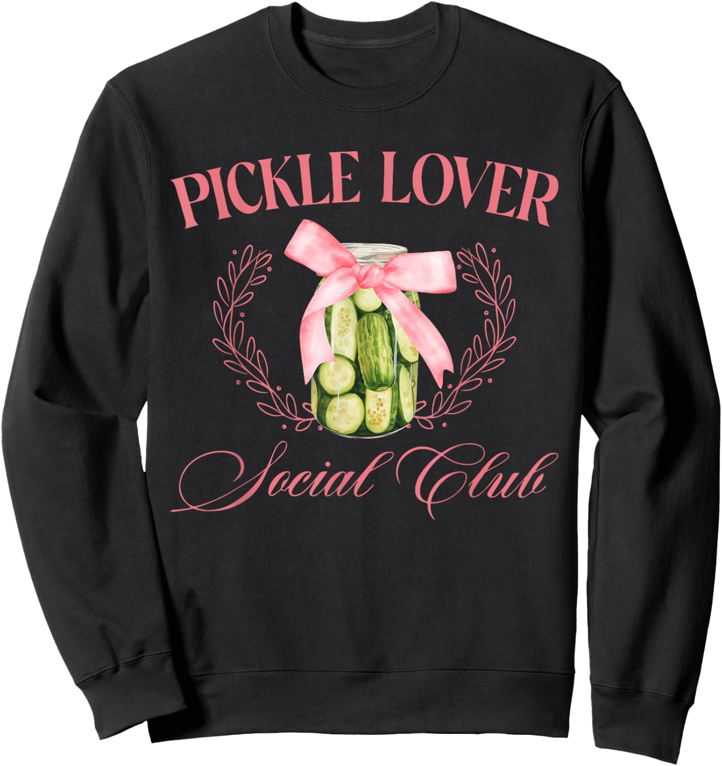Pickle Lover Coquette Pickle Jar Food Aesthetic Social Club Sweatshirt - Sweatshirt | Black
