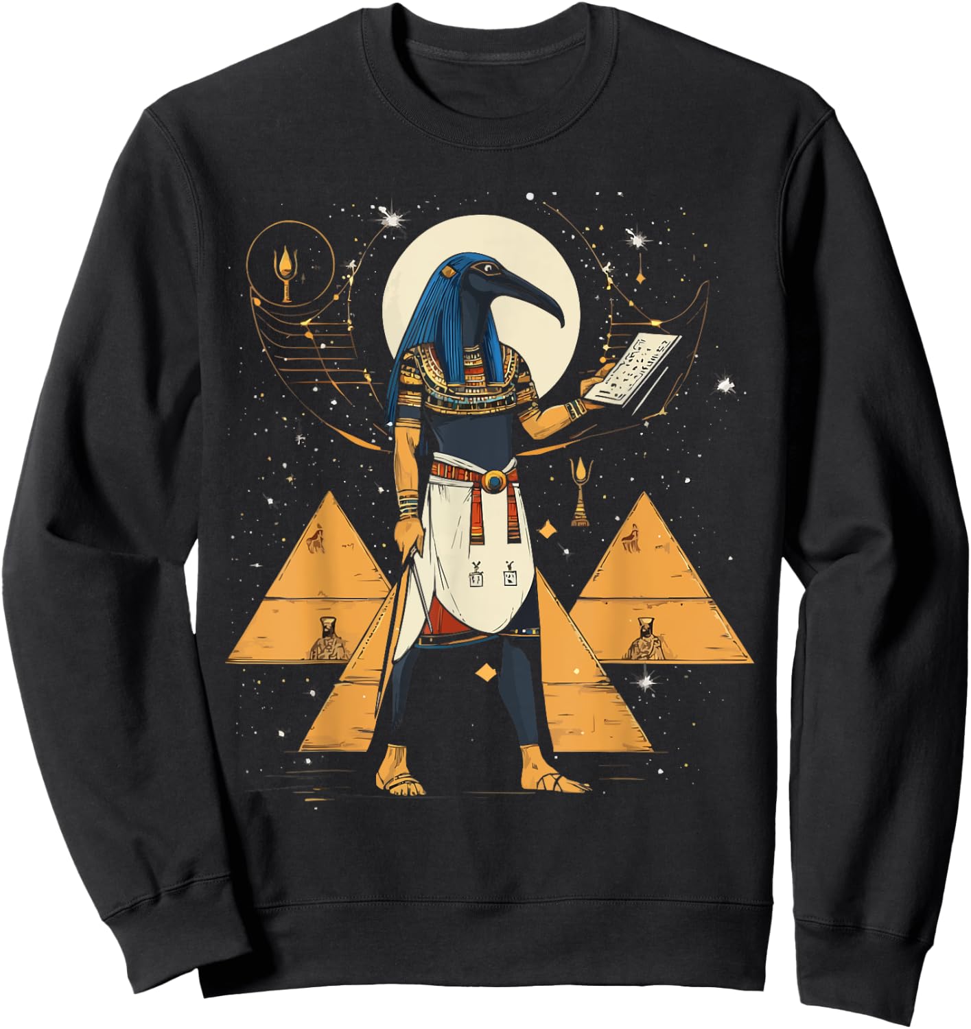 Thoth Egyptian God Egyptian Mythology Pyramid Ancient Egypt Sweatshirt - Sweatshirt | Black