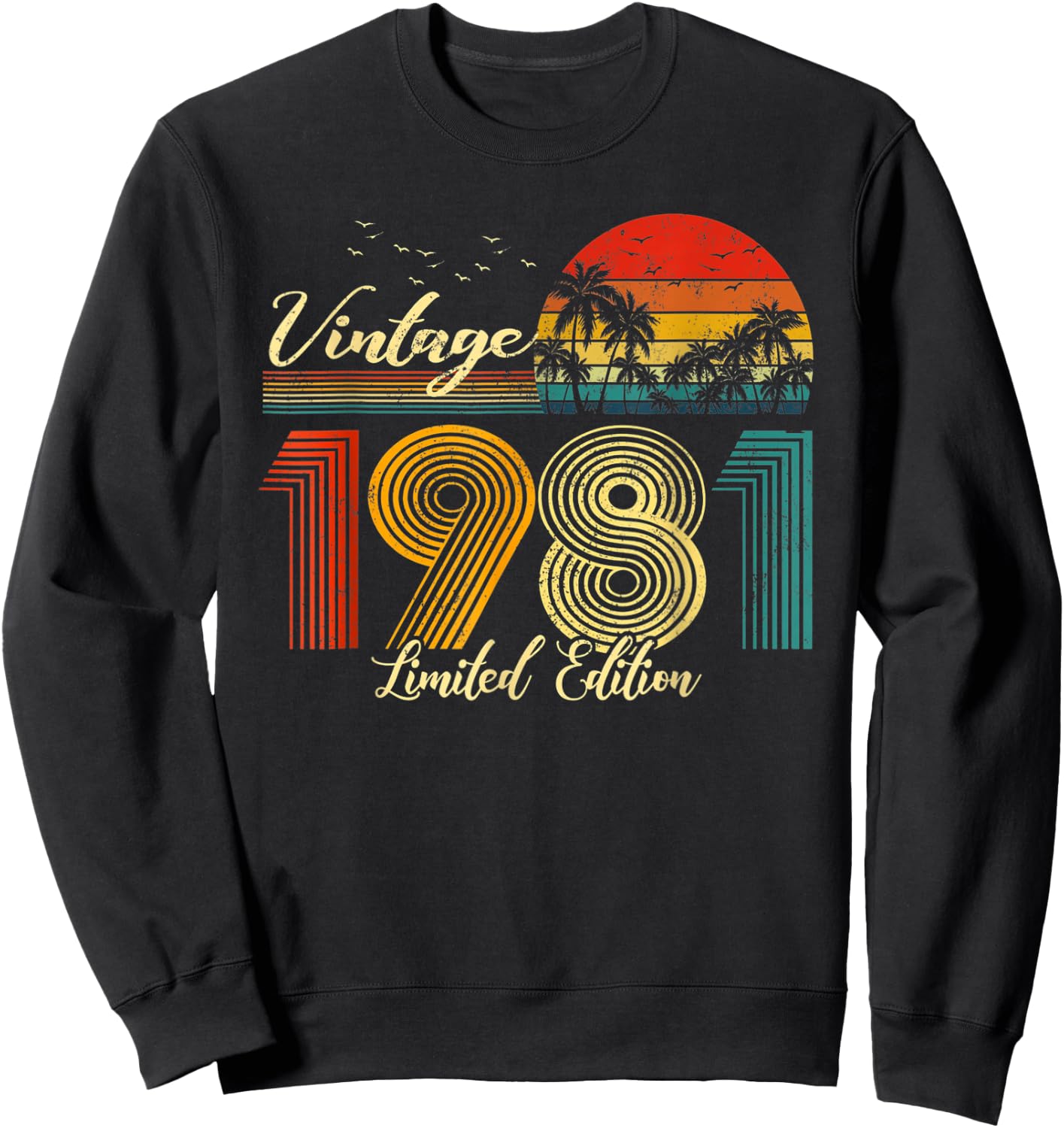 Vintage 1981 Limited Edition Men Women - 42 Birthday Sweatshirt - Sweatshirt | Black