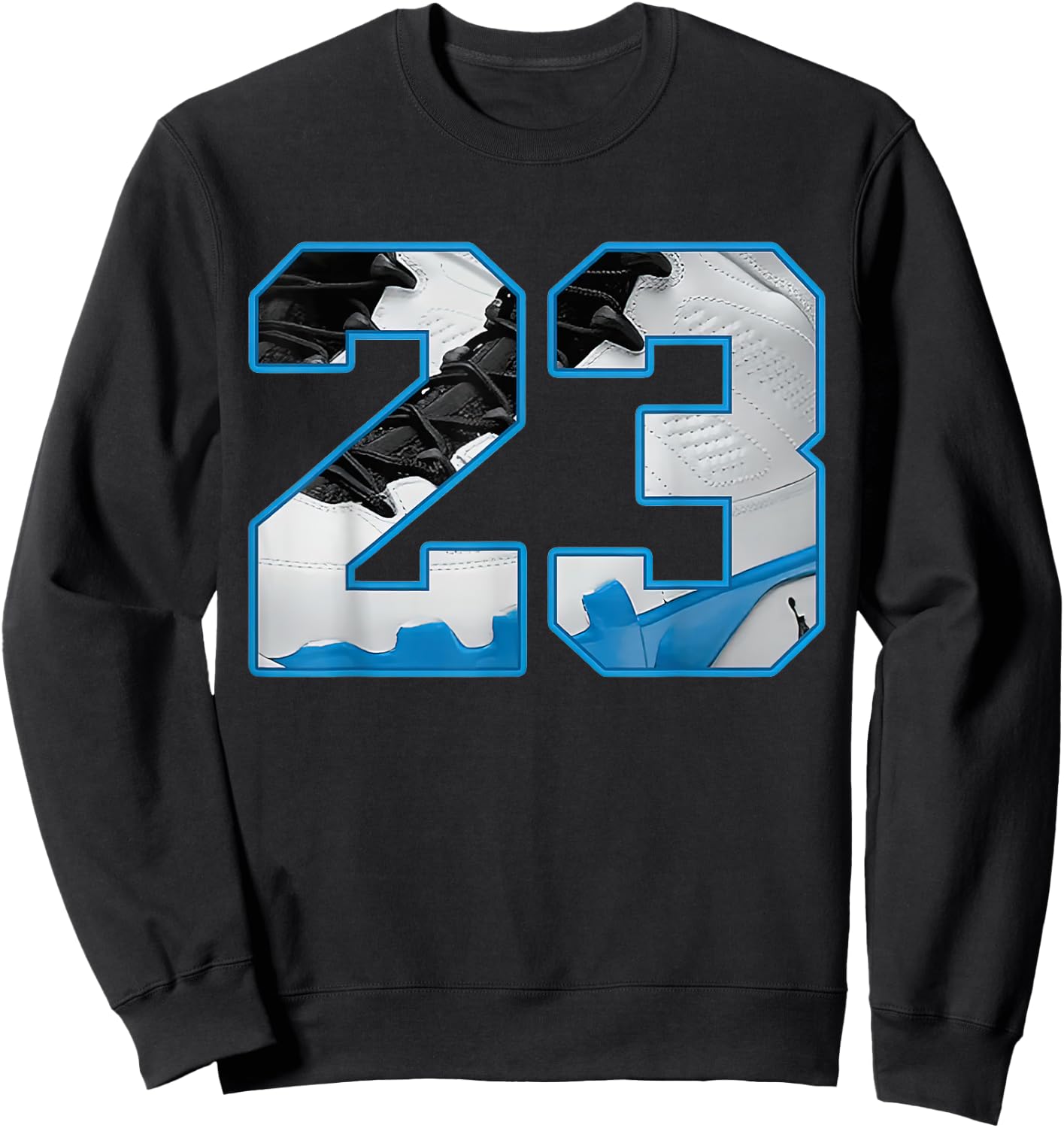 Number 23 Powder Blue 9s Loser Lover Matching Sweatshirt - Sweatshirt | Black