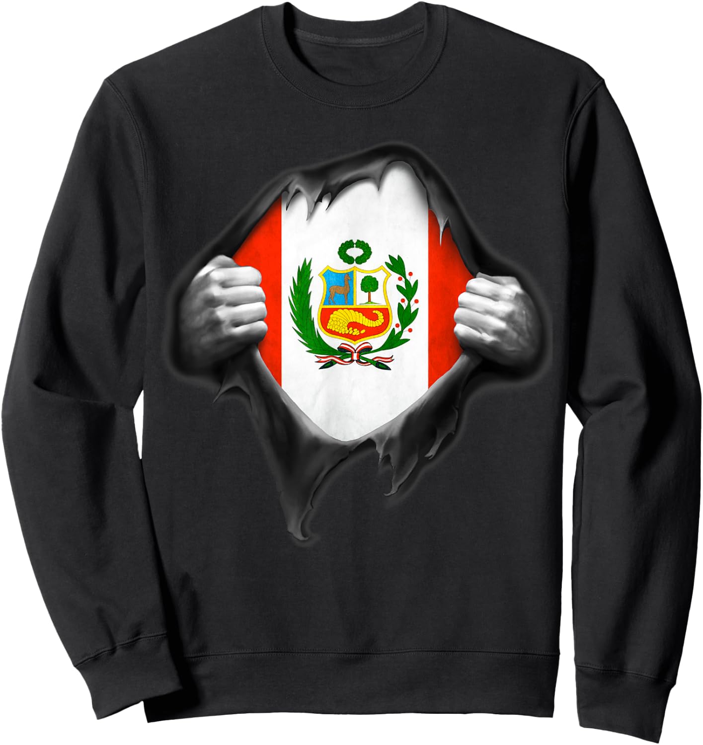 Peru Flag T Shirt. Proud Peruvian Sweatshirt - Sweatshirt | Black
