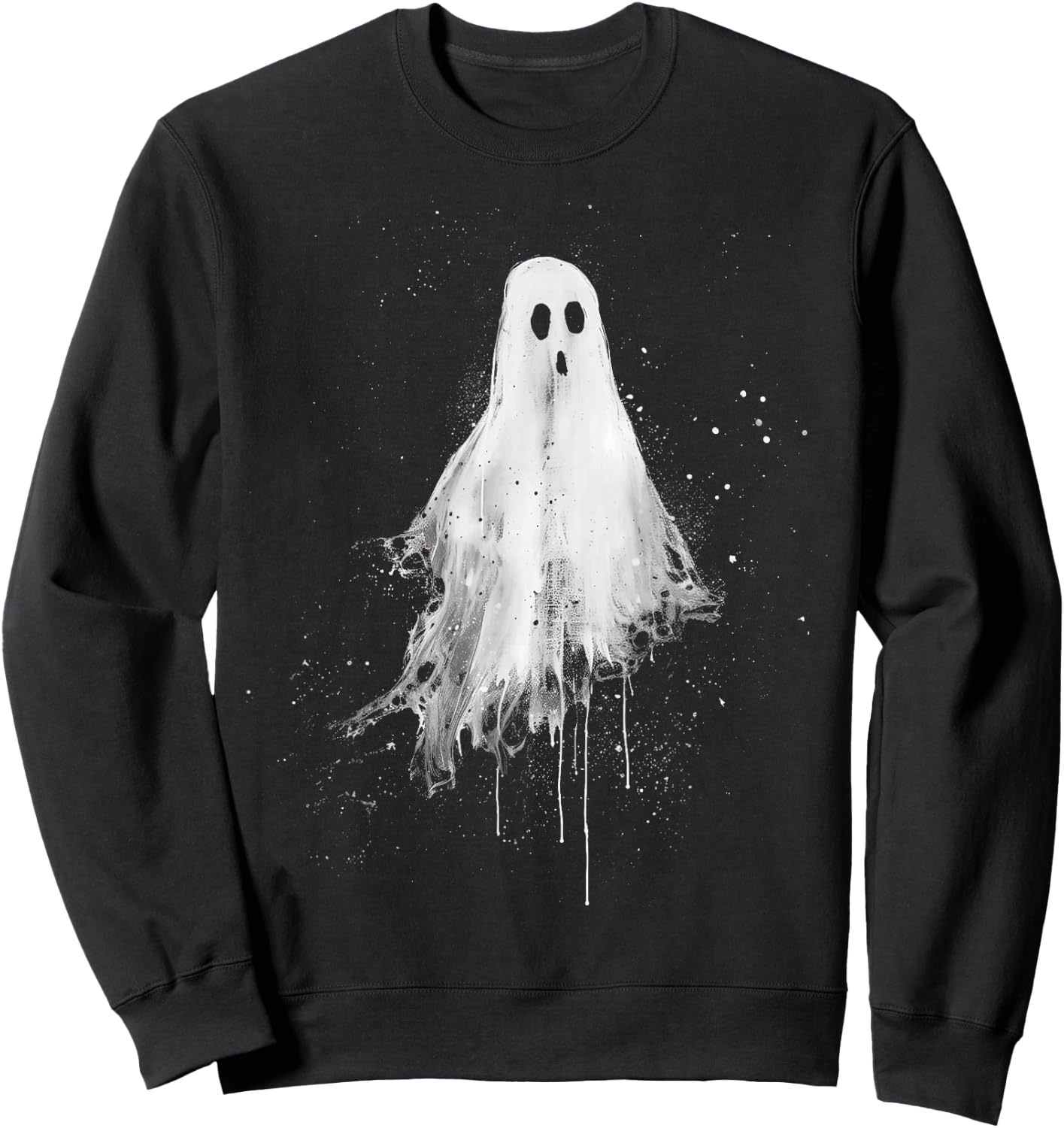 Ghost Horror Spooky Scary Halloween Goth Alt Ghoul Aesthetic Sweatshirt - Sweatshirt | Black