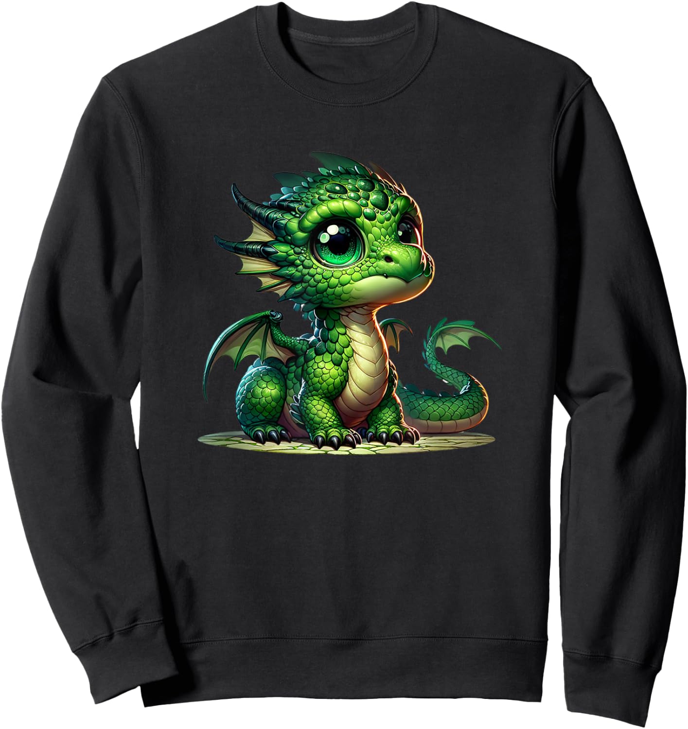 Chinese New Year 2024 Cute Green Dragon Sweatshirt - Sweatshirt | Black