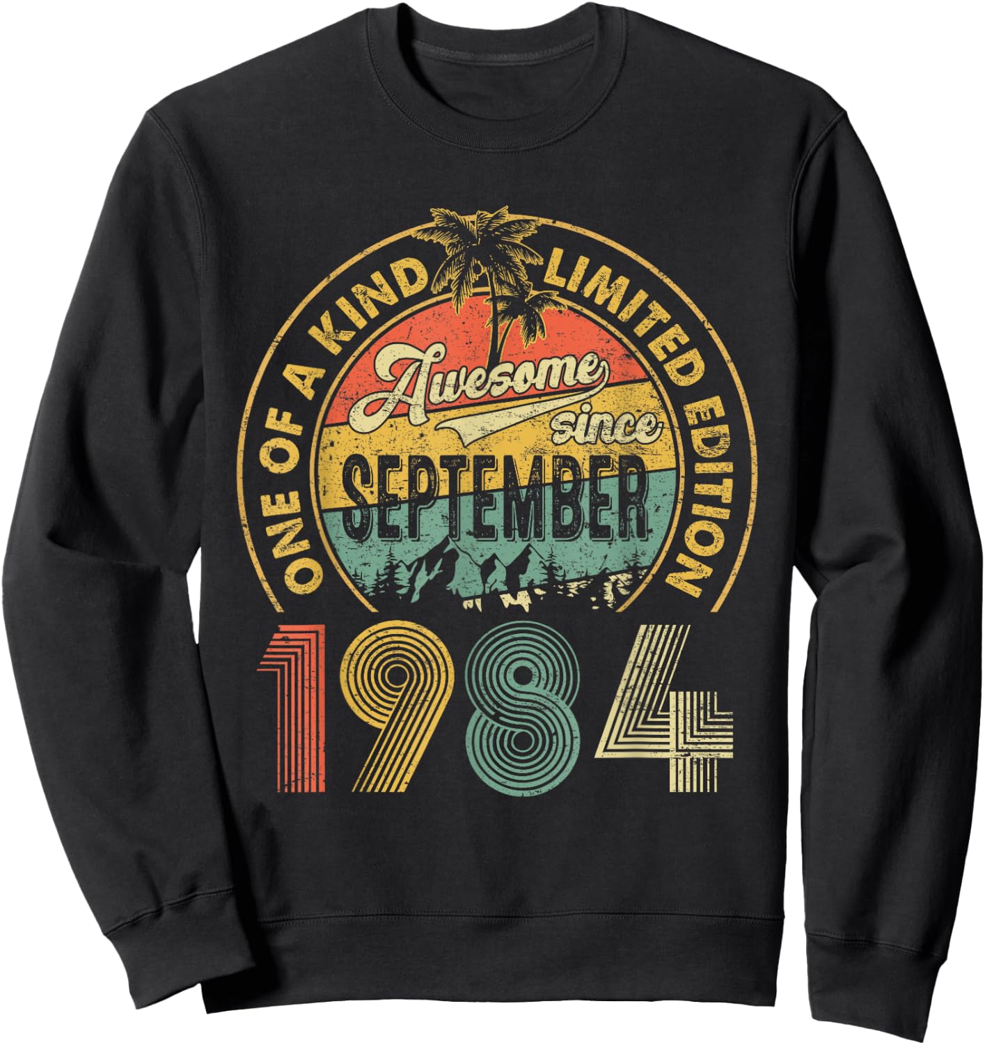 40 Years Old Vintage Retro September 1984 Birthday Men Women Sweatshirt - Sweatshirt | Black