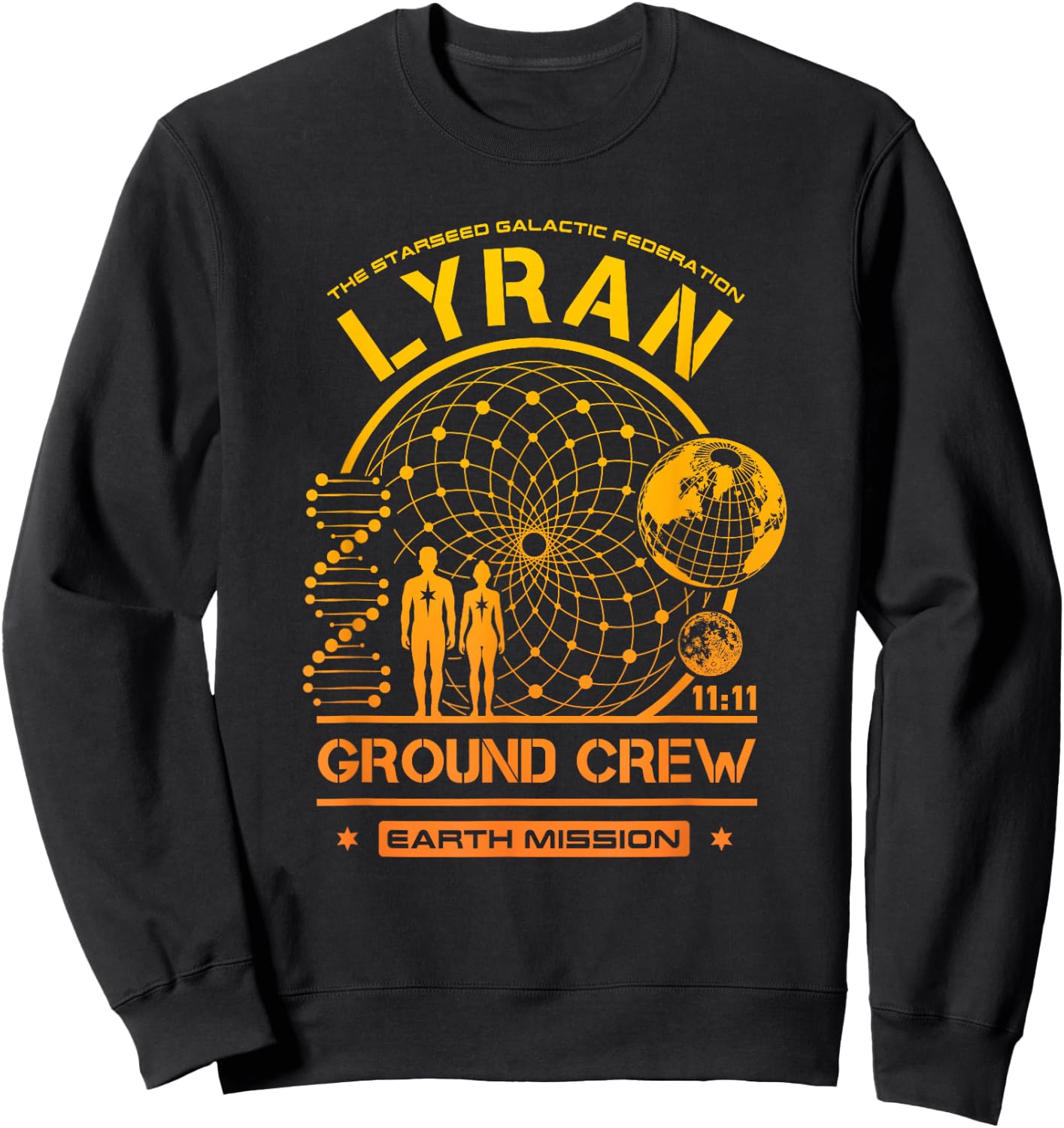 Lyran Starseed Earth Mission Ground Crew Sweatshirt - Sweatshirt | Black