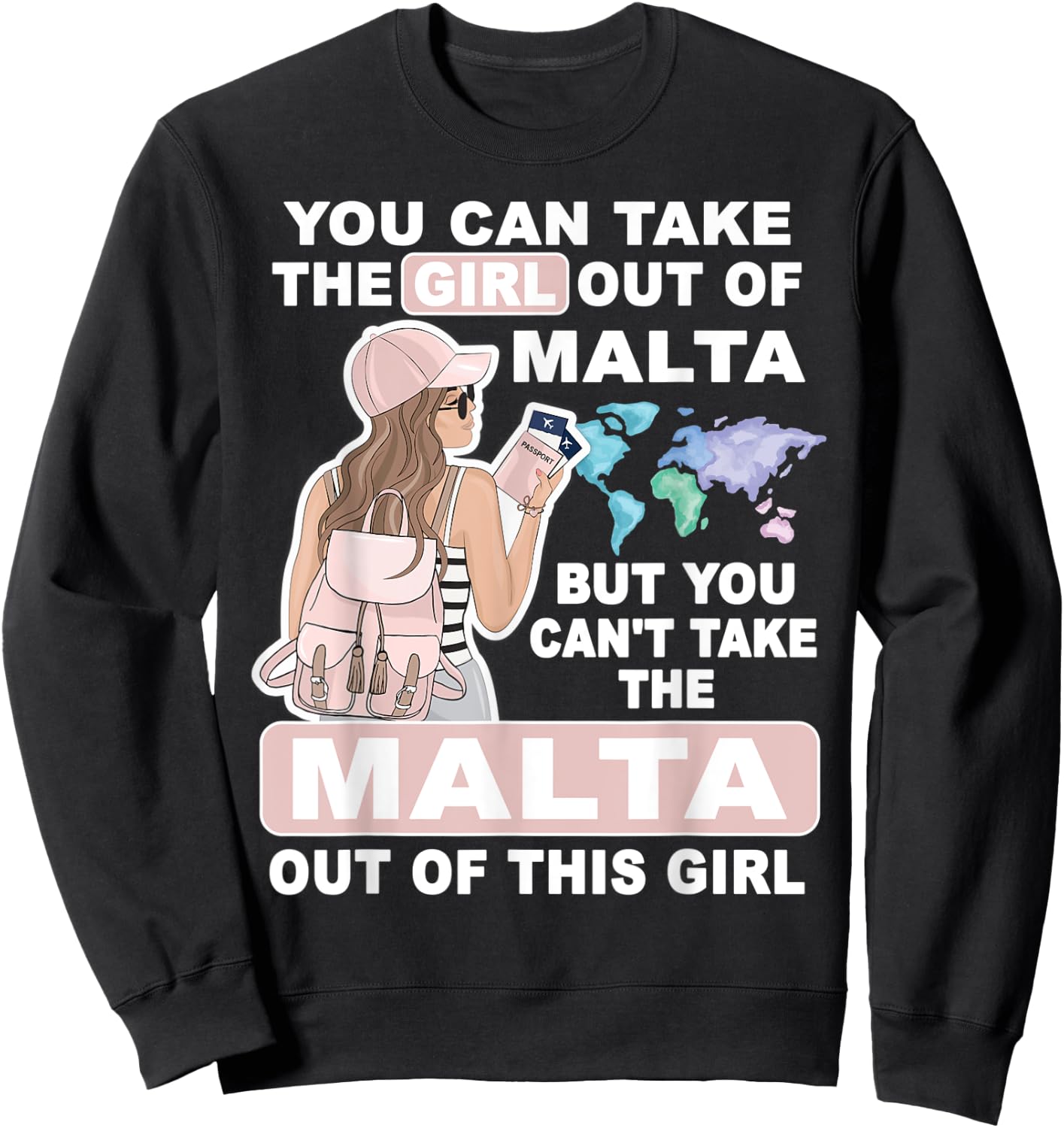 Cool Girl from Malta - Proud Malta Girl Sweatshirt - Sweatshirt | Black